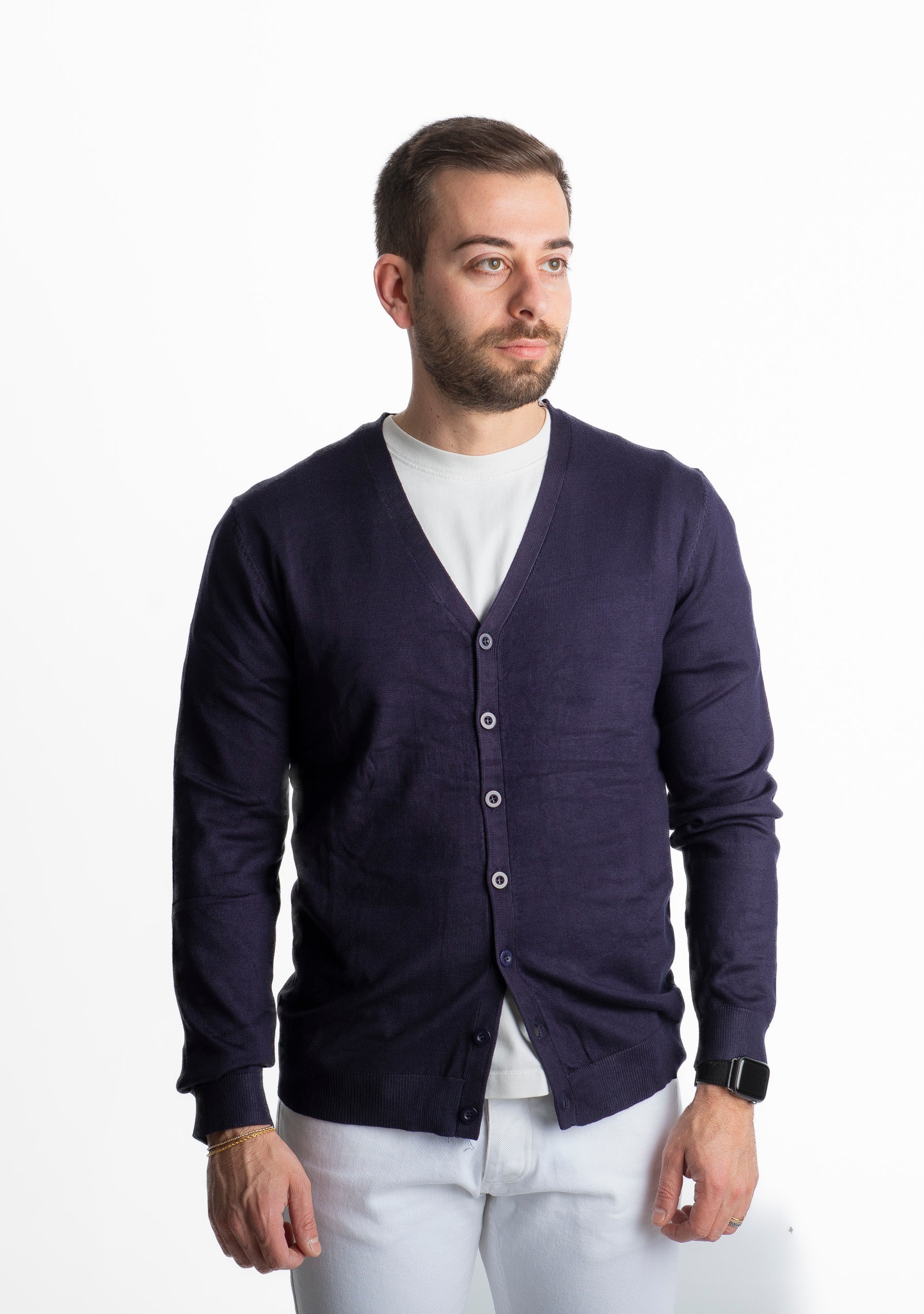 Cardigan Bottoni 01 Blu