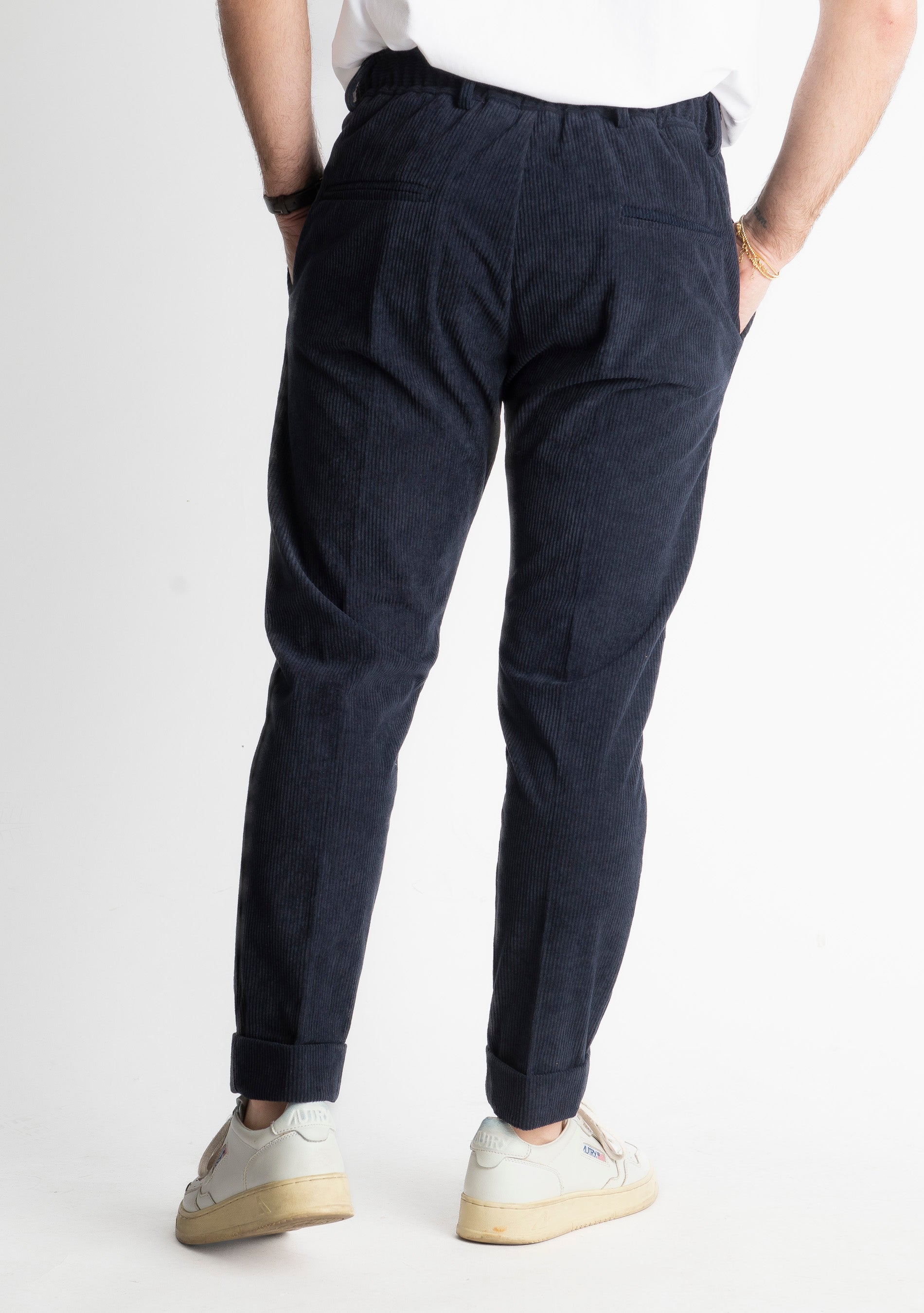 Pantalone Ischia Velluto a Coste Blu