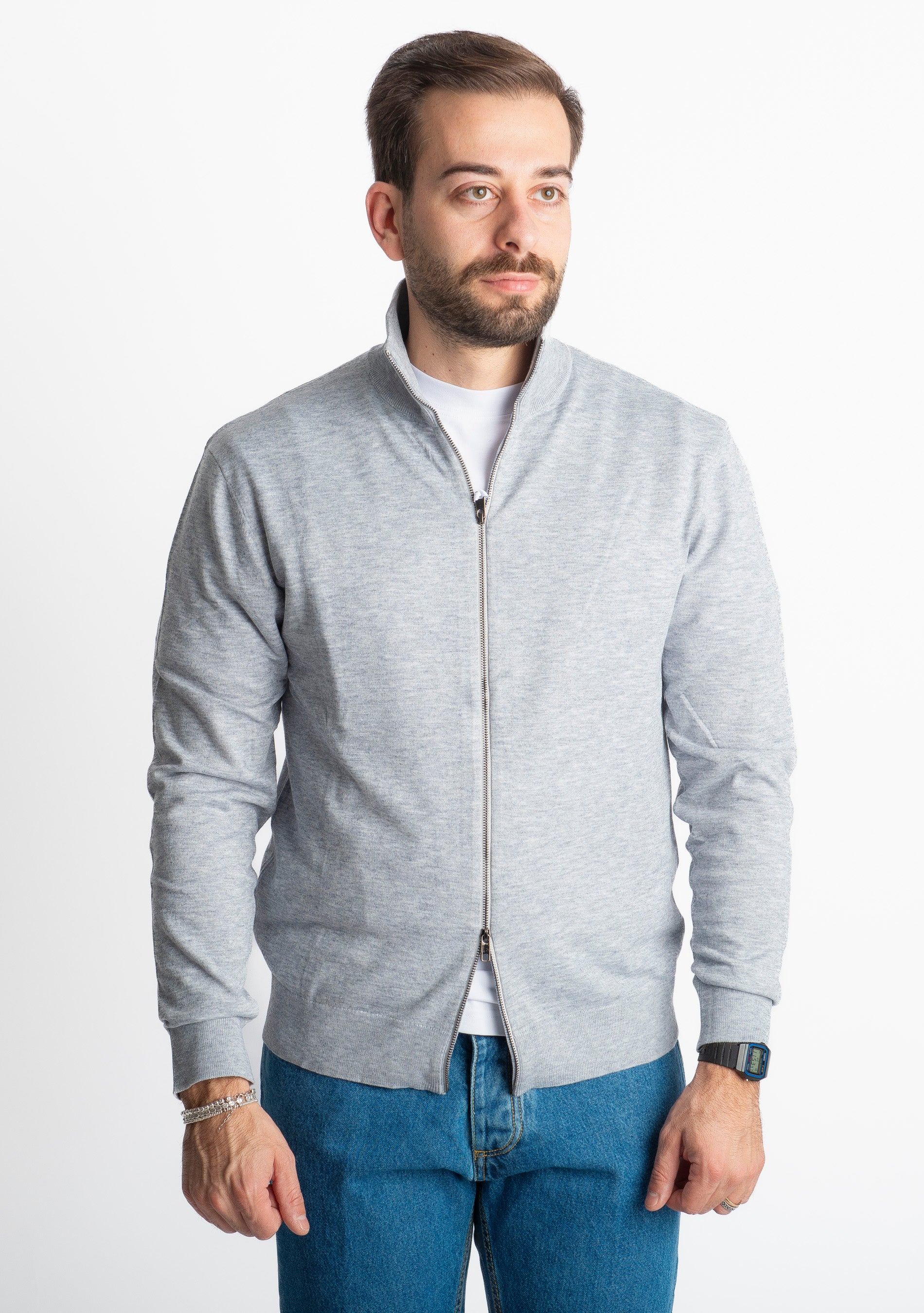 Cardigan Full Zip IT007 Grigio