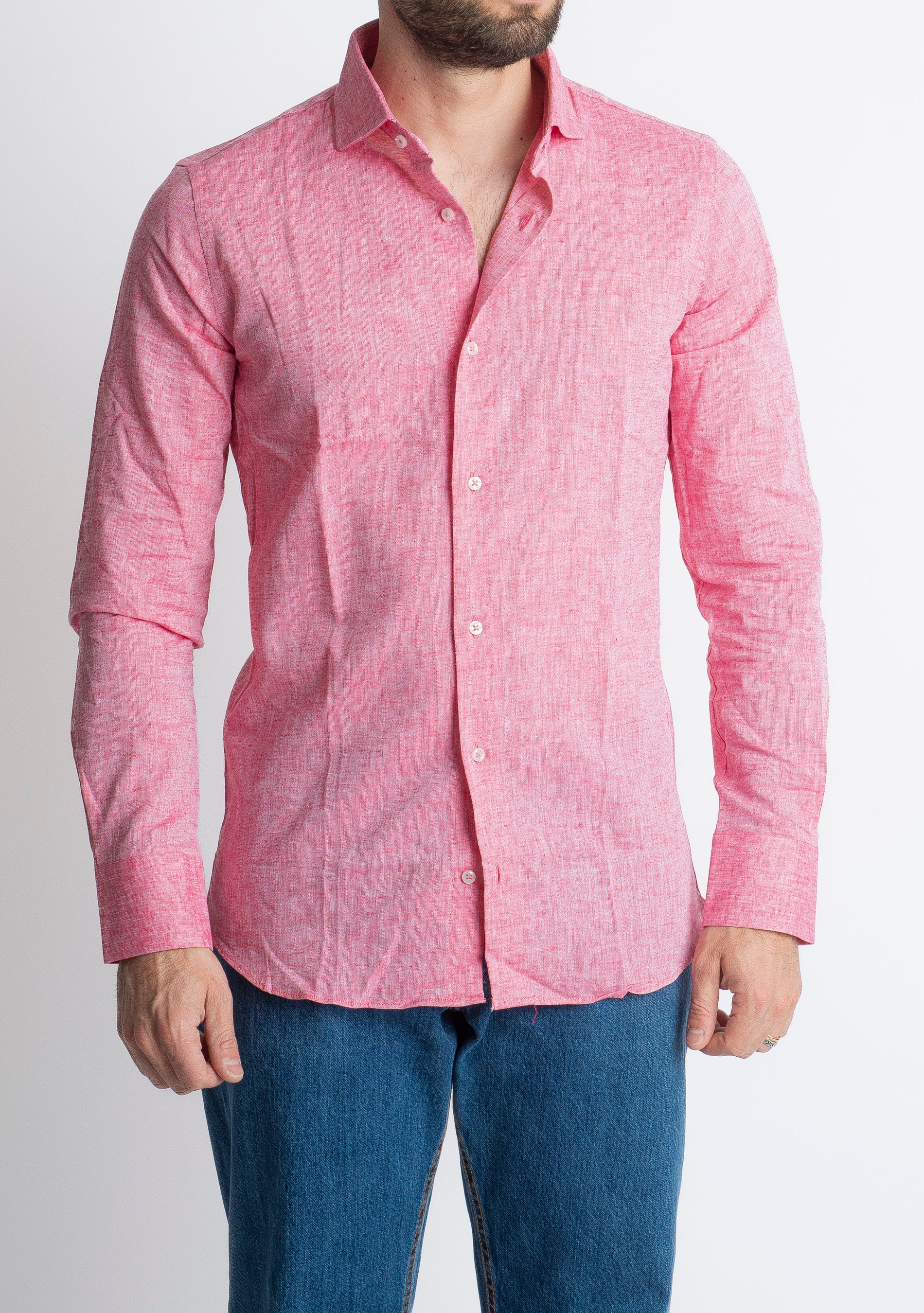 Camicia in Lino Fucsia