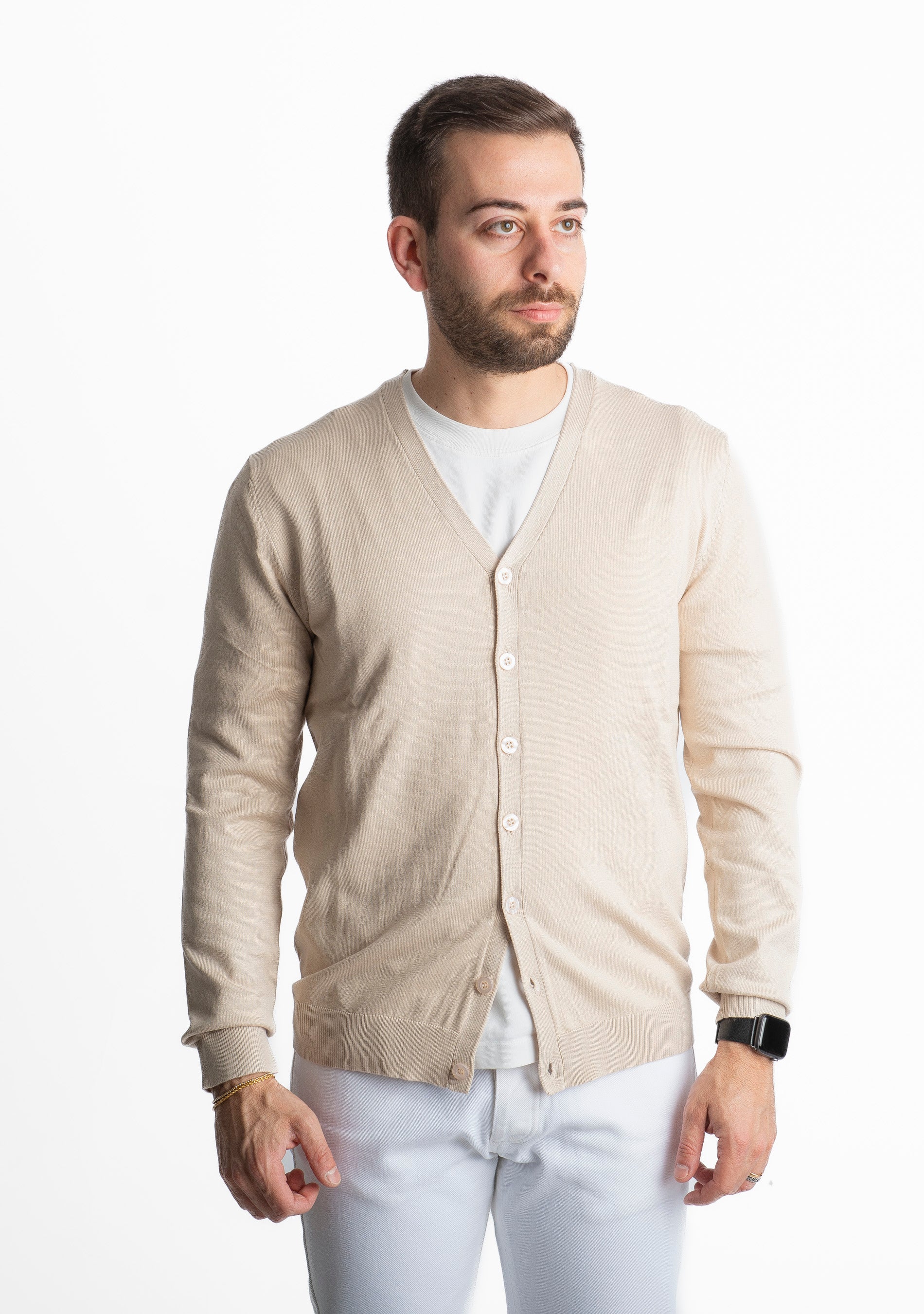 Cardigan Bottoni 01 Beige