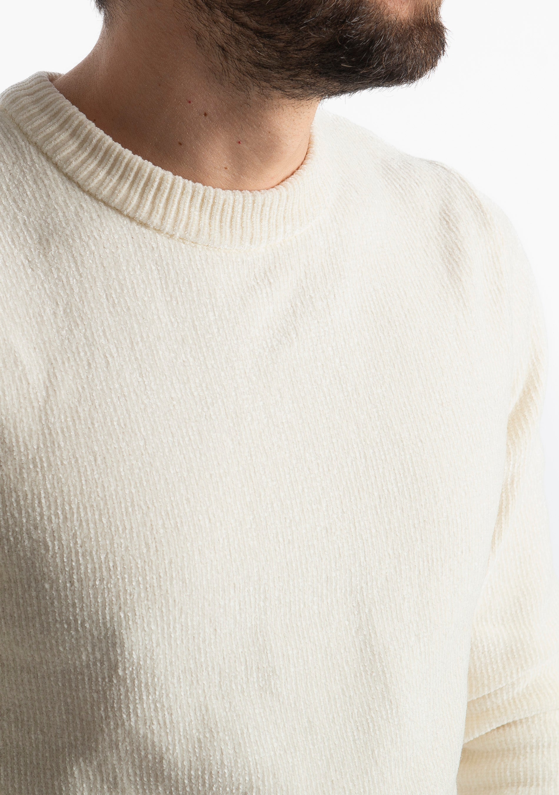 Maglione in Ciniglia 21027 Bianco