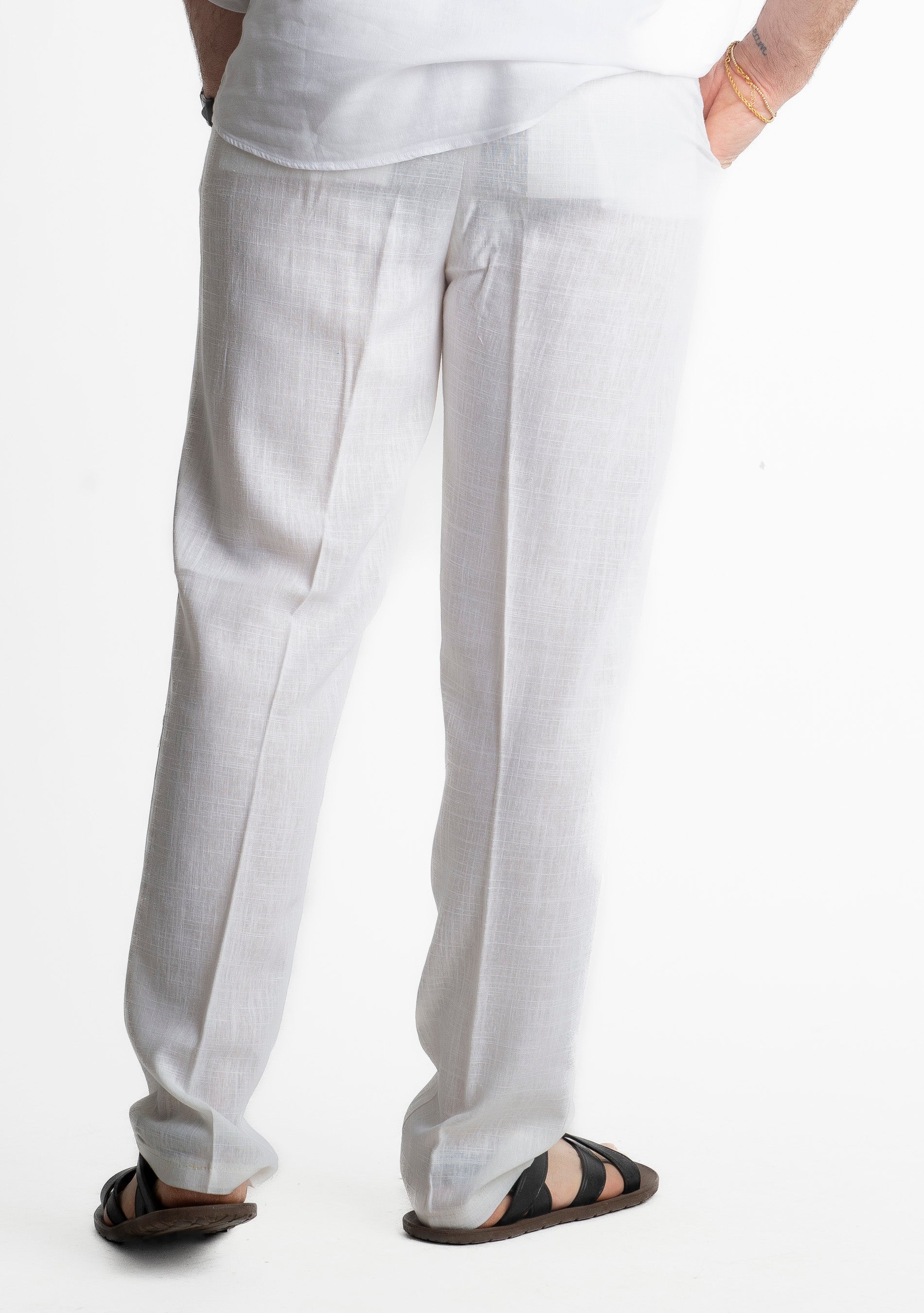 Pantalone in Lino Officine Borboniche Bianco
