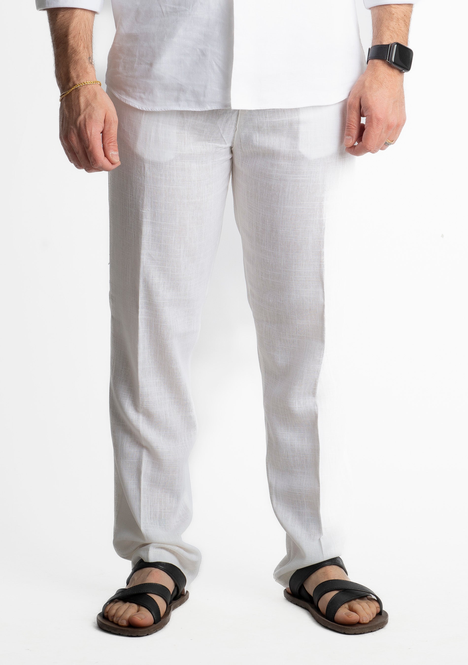 Pantalone in Lino Officine Borboniche Bianco