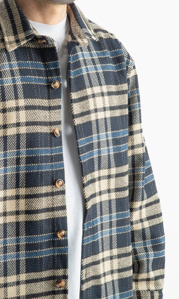 Camicia in Flanella a Quadri Nero/Blu