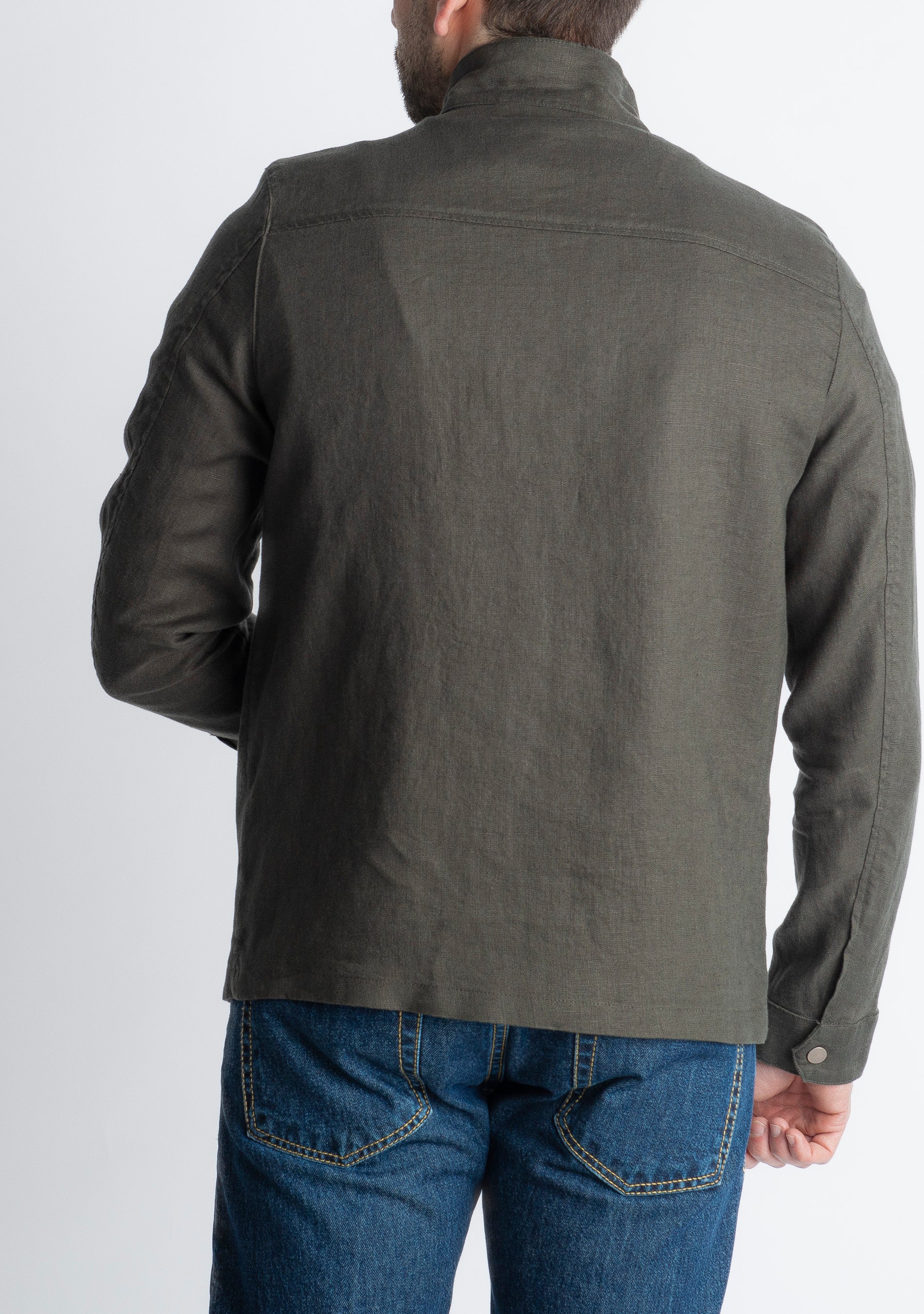 Field Jacket 100% Lino Verde