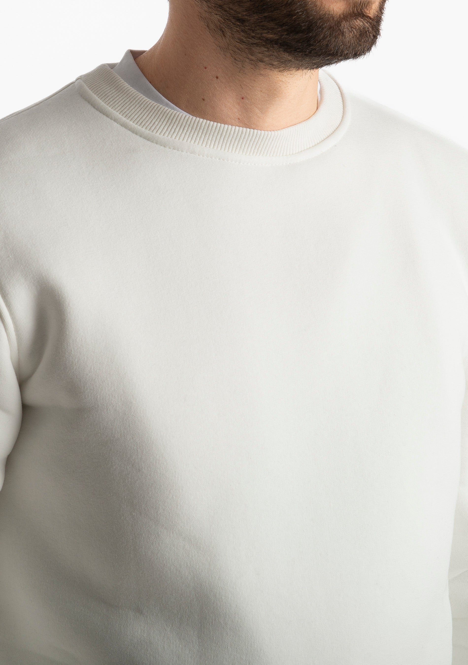 Felpa Uomo Girocollo 0310 Bianca