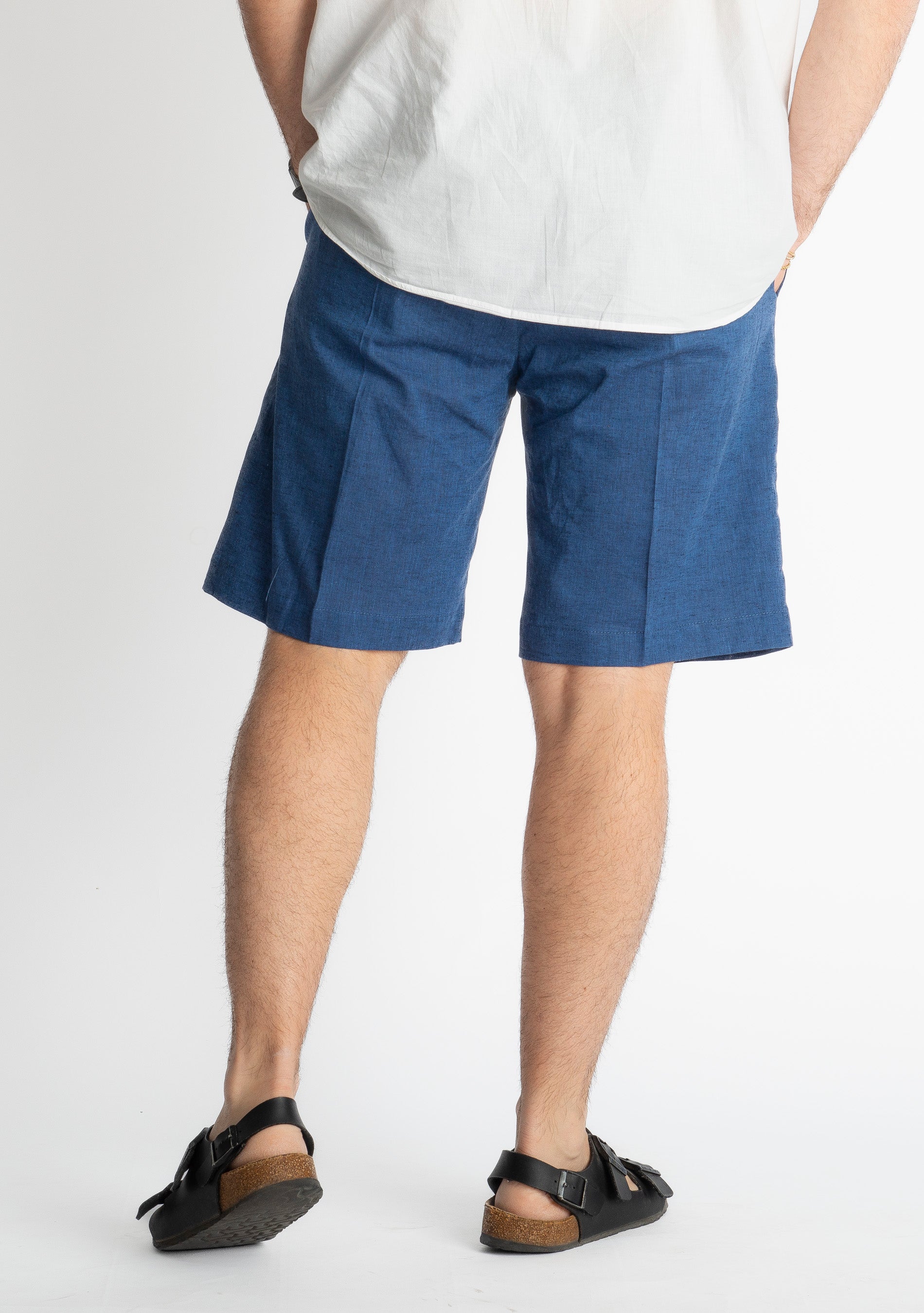 Bermuda Lino Portofino Blu Navy