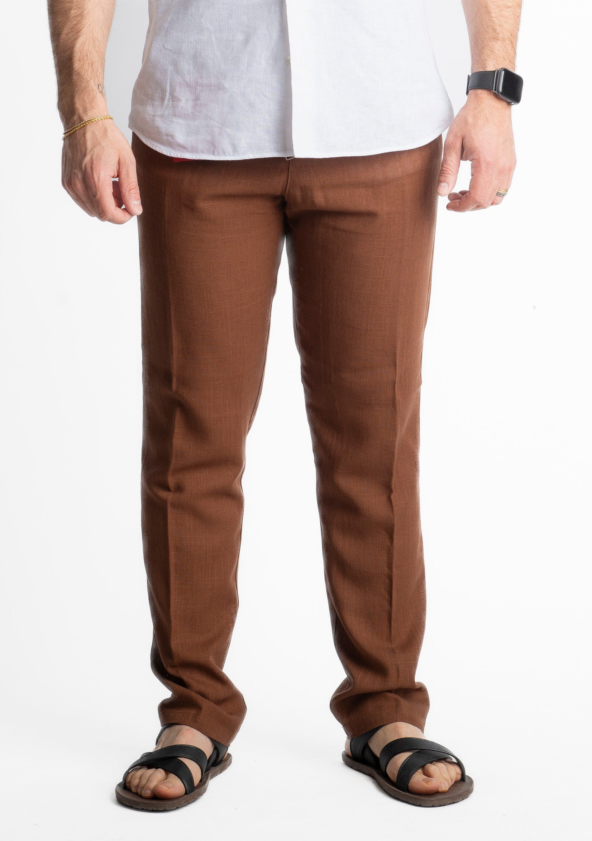 Pantalone in Lino Officine Borboniche Tabacco