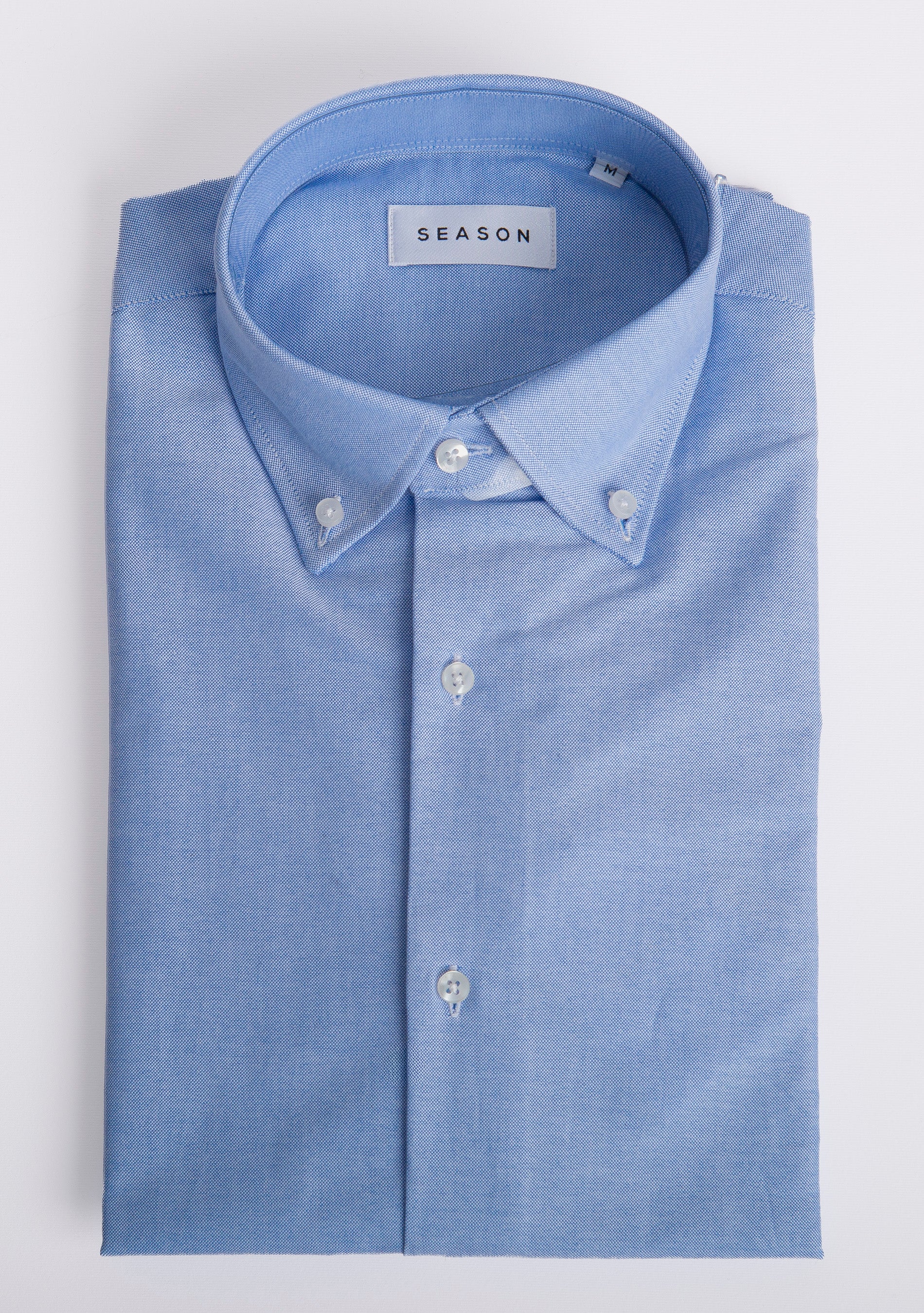 Camicia Button Down Doppio Ritorto Celeste