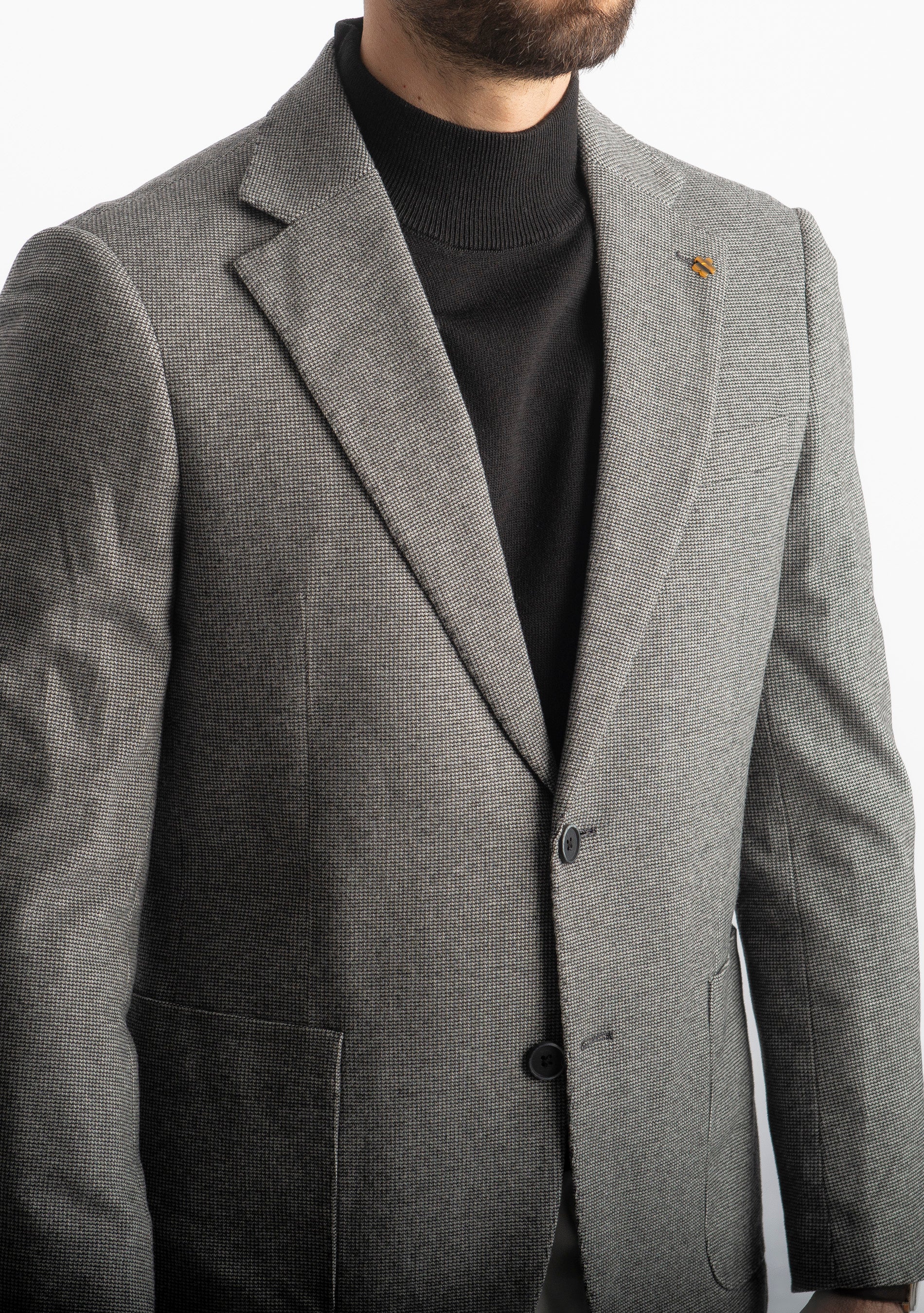 Giacca Monopetto Pied Poule Nero