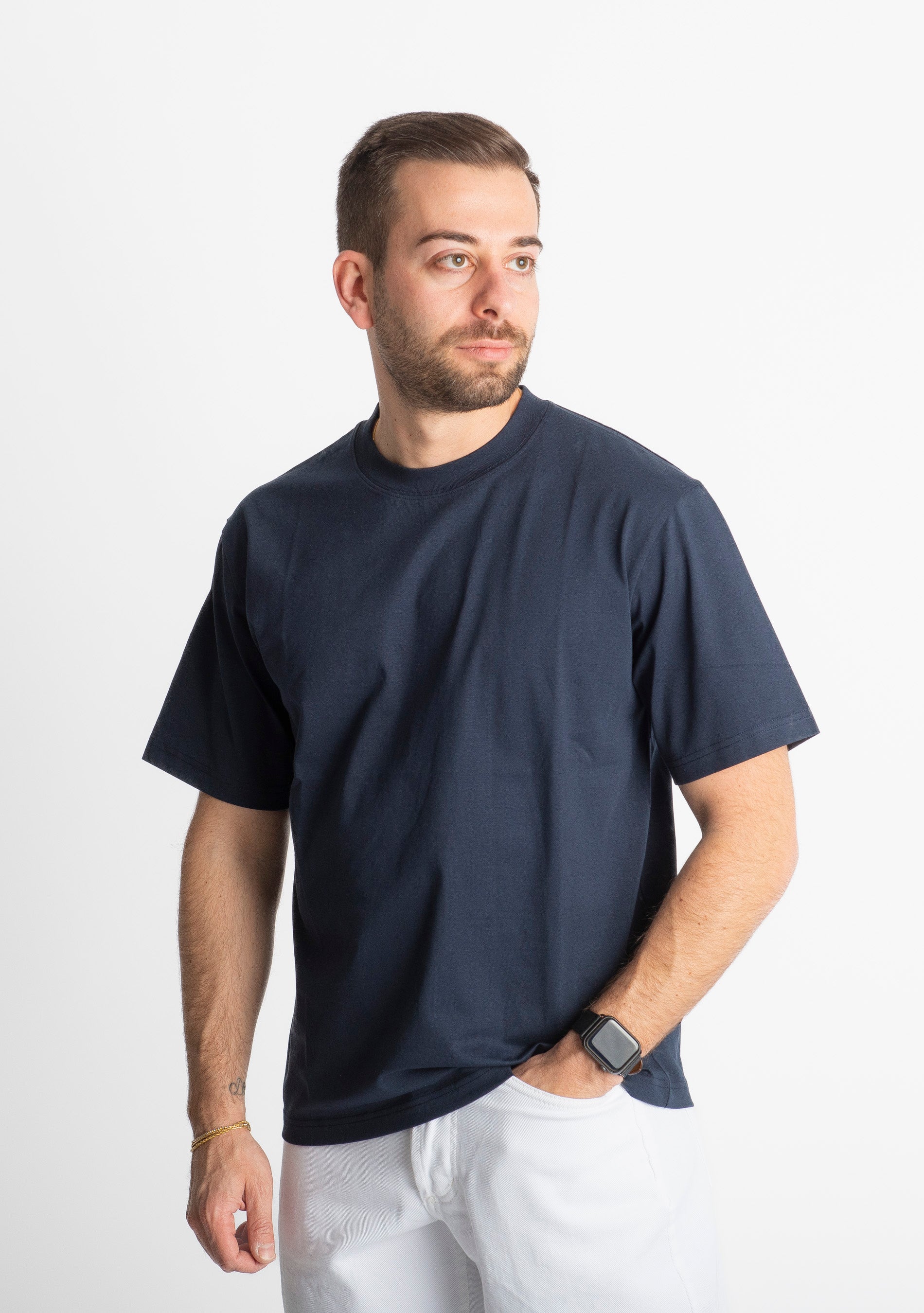 T-shirt Regular in Cotone Blu