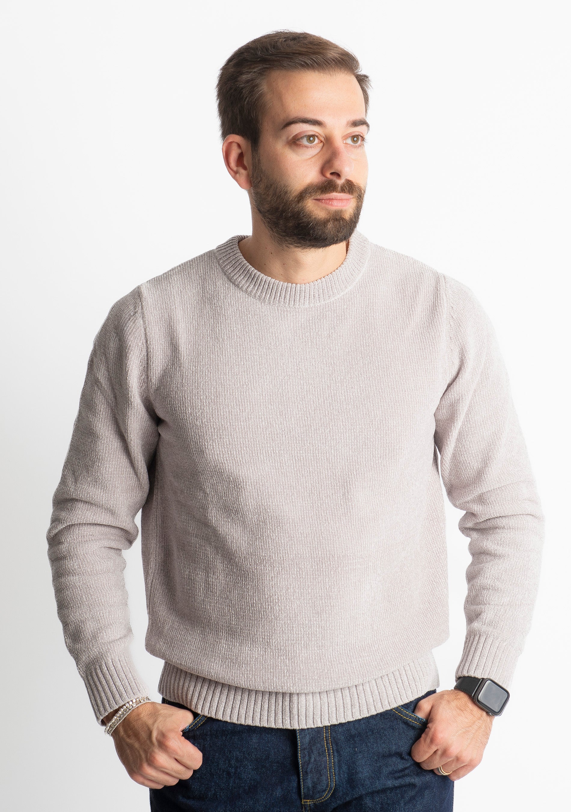 Maglione in Ciniglia 21027 Grigio
