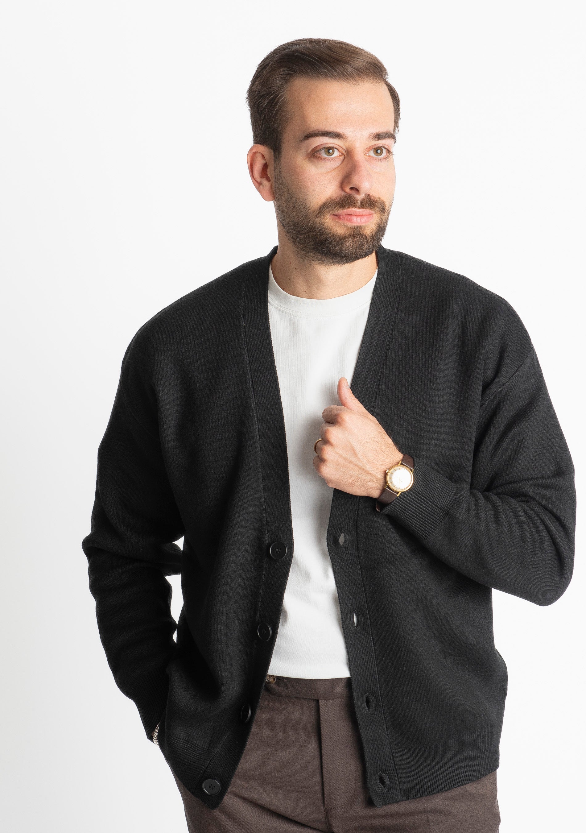 Cardigan Relax-fit W8602 Nero