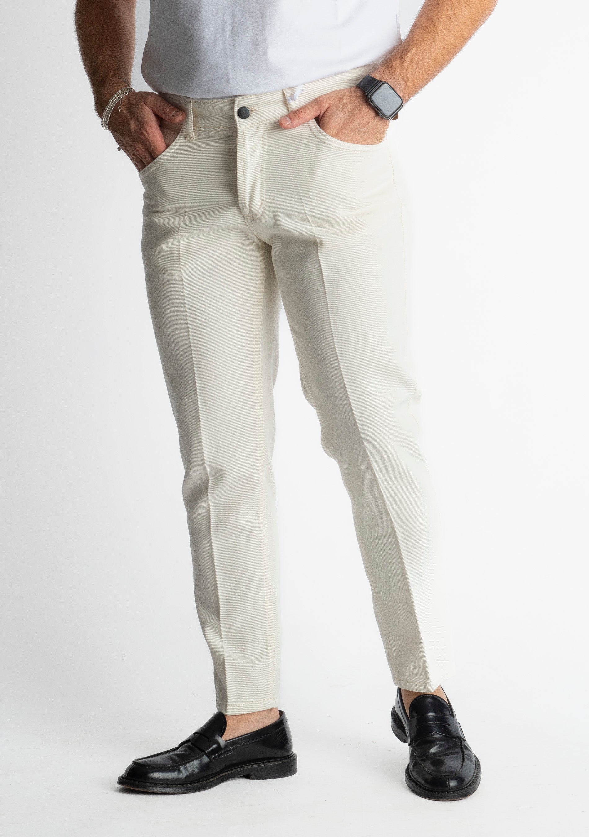 Pantalone Cinque Tasche Panna