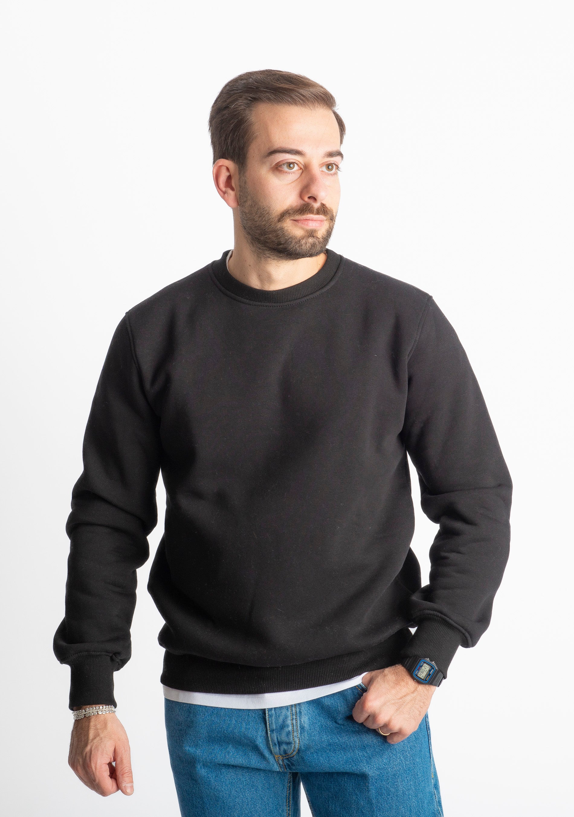 Felpa Uomo Girocollo 0310 Nera