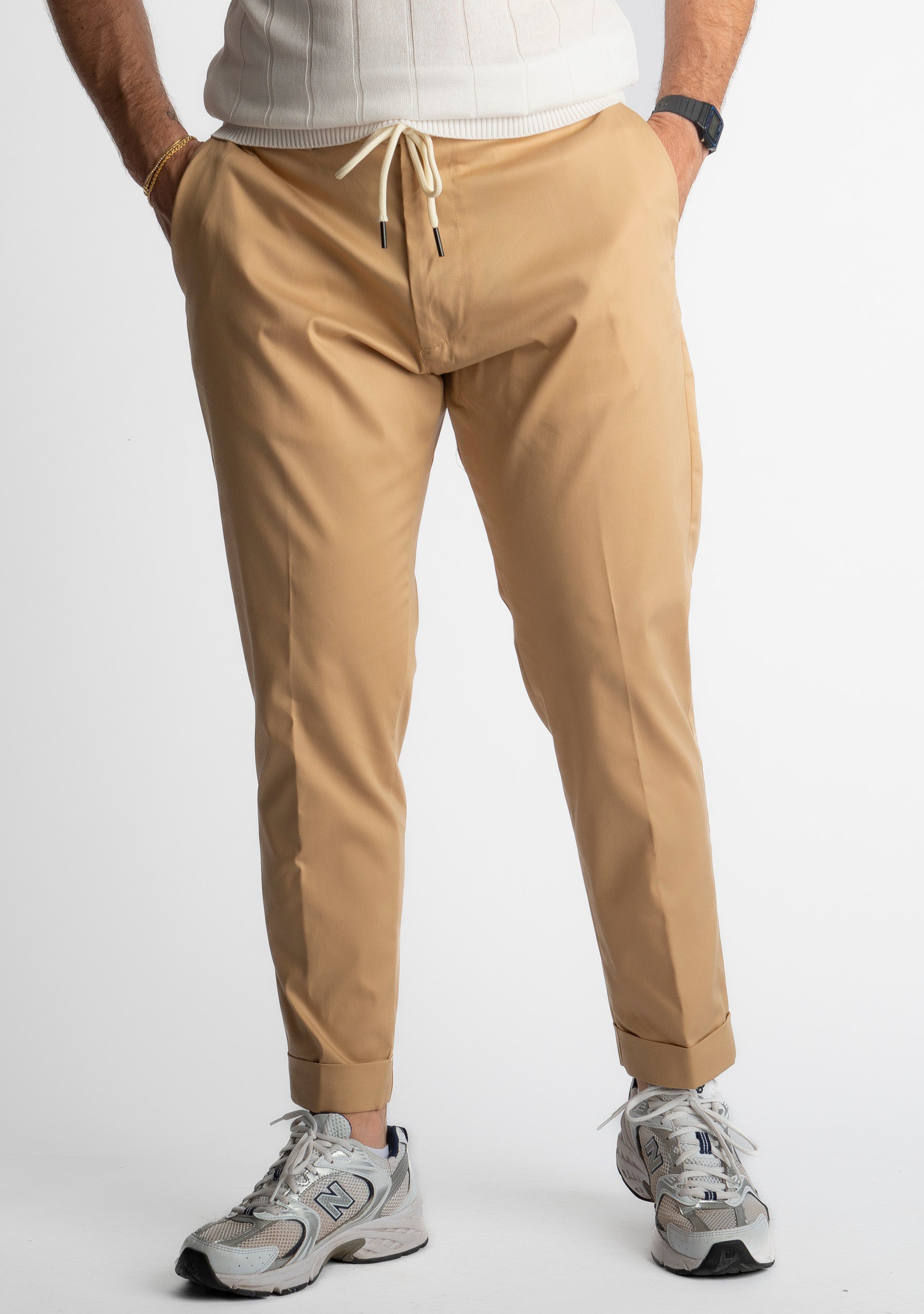 Pantalone Ischia Tessuto no Stiro Beige