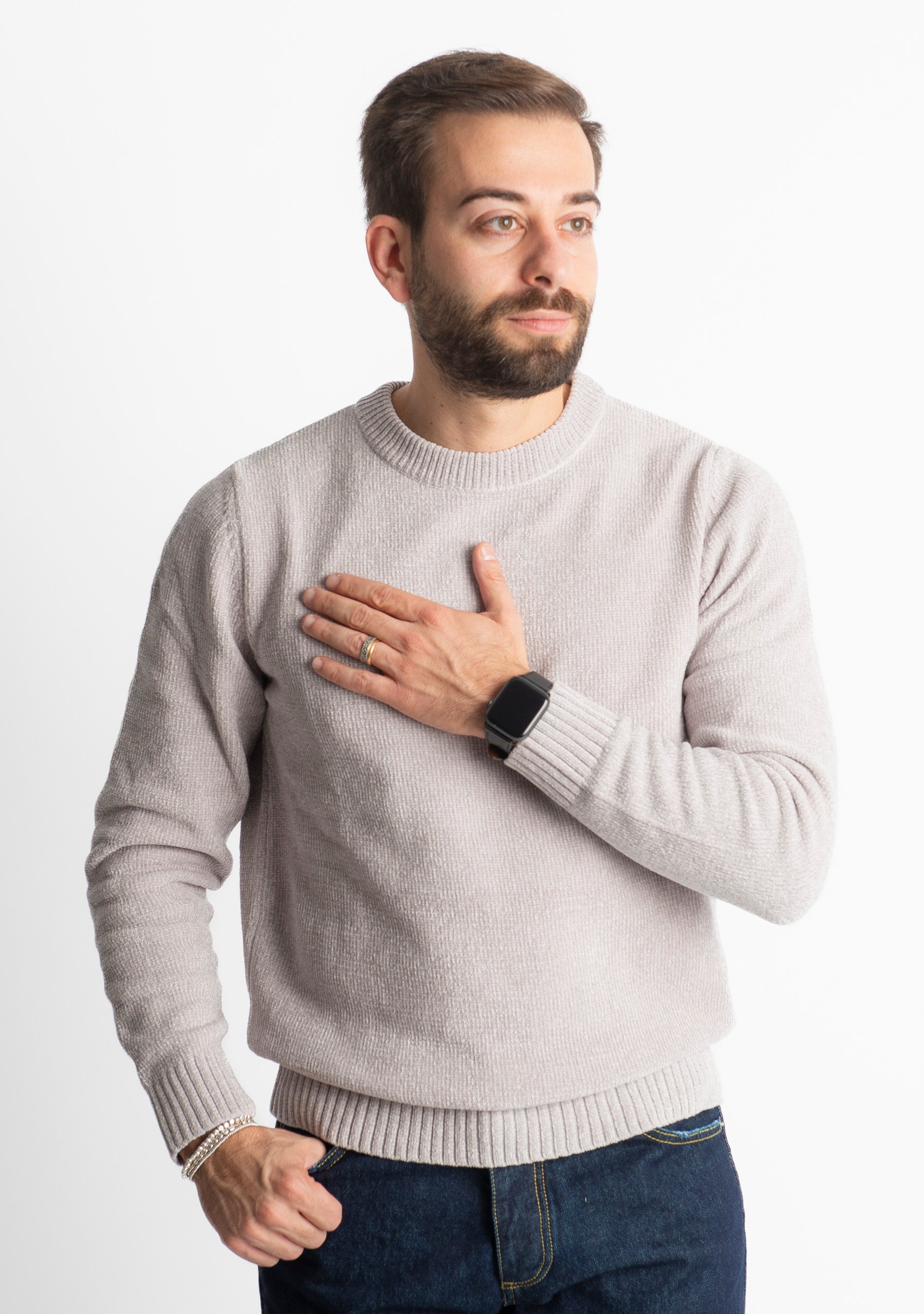 Maglione in Ciniglia 21027 Grigio