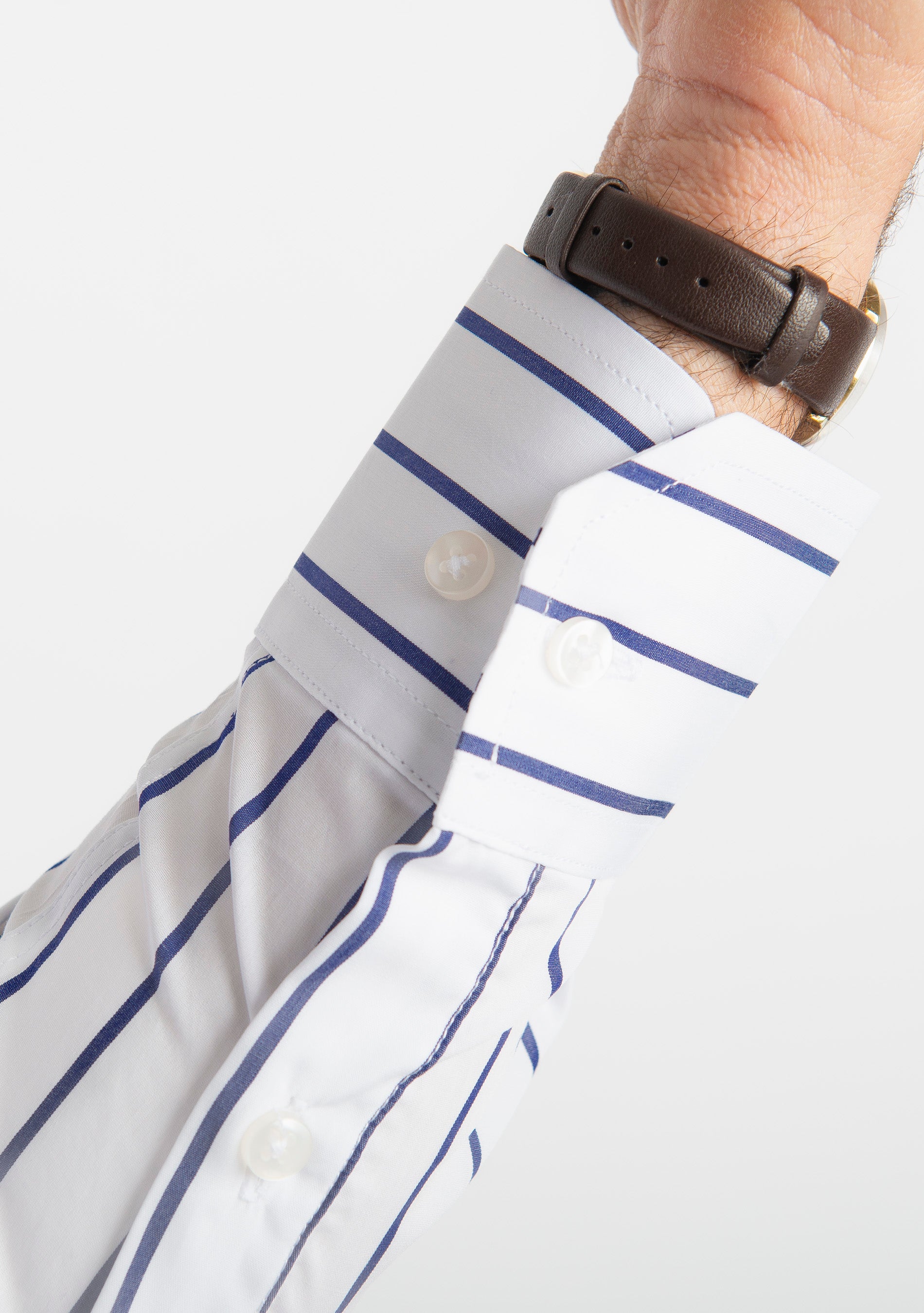 Camicia Fondo Bianco Rigo Blu