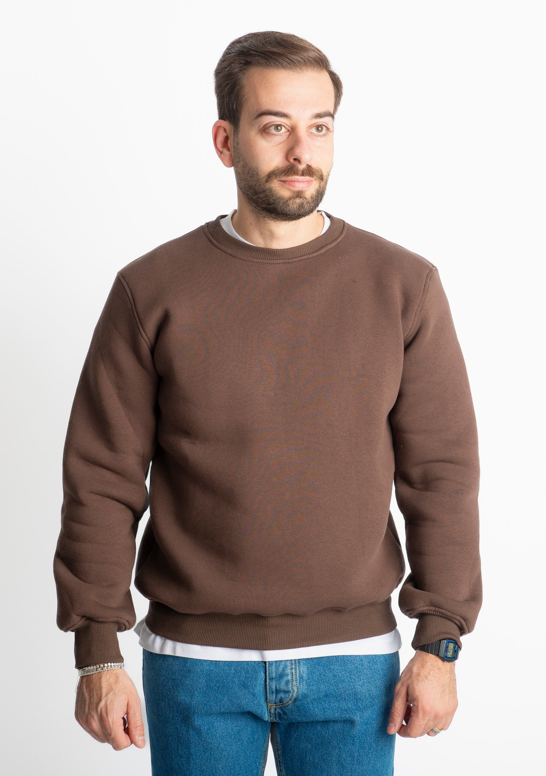 Felpa Uomo Girocollo 0310 Marrone