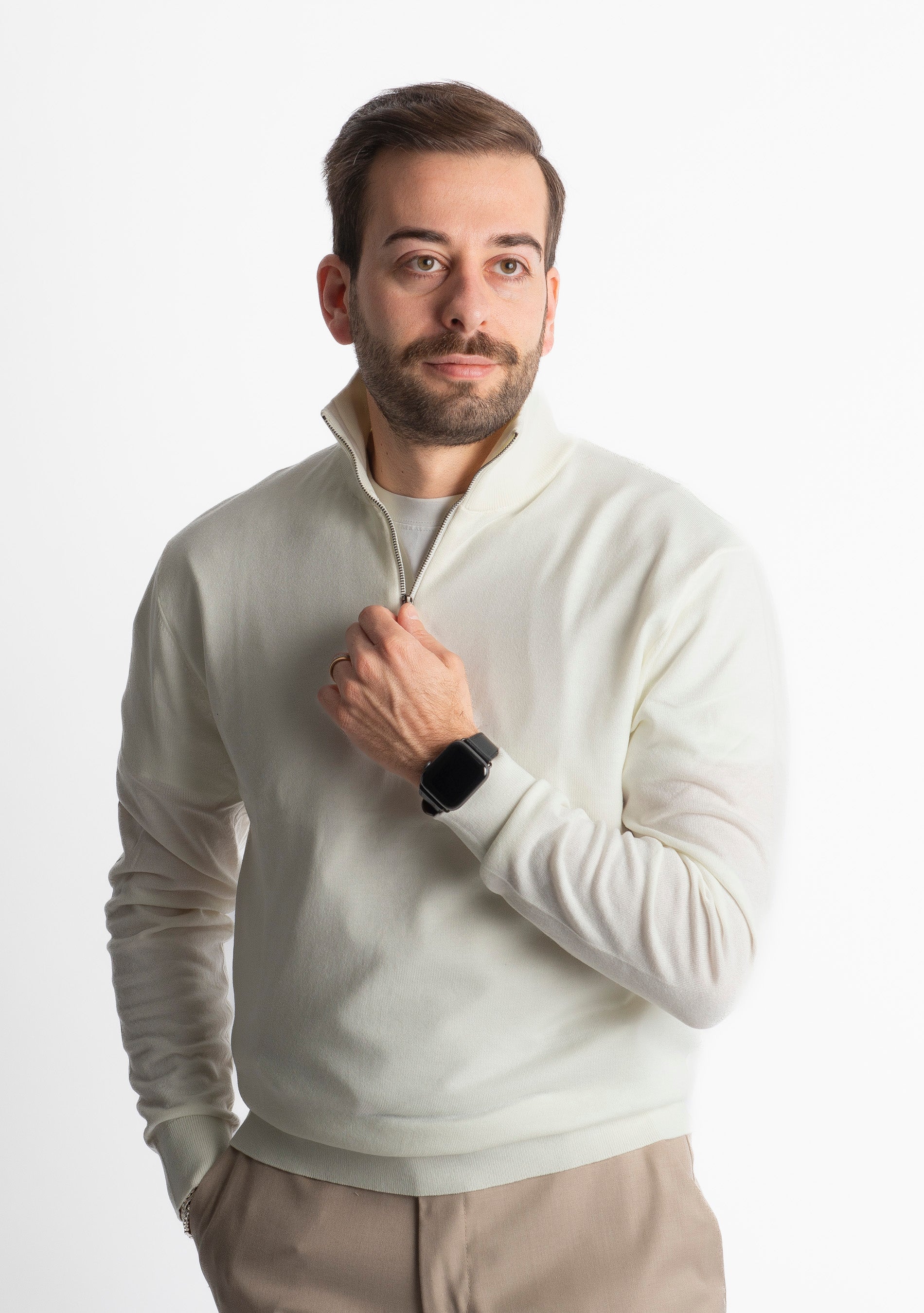 Lupetto Mezza Zip IT006 Panna