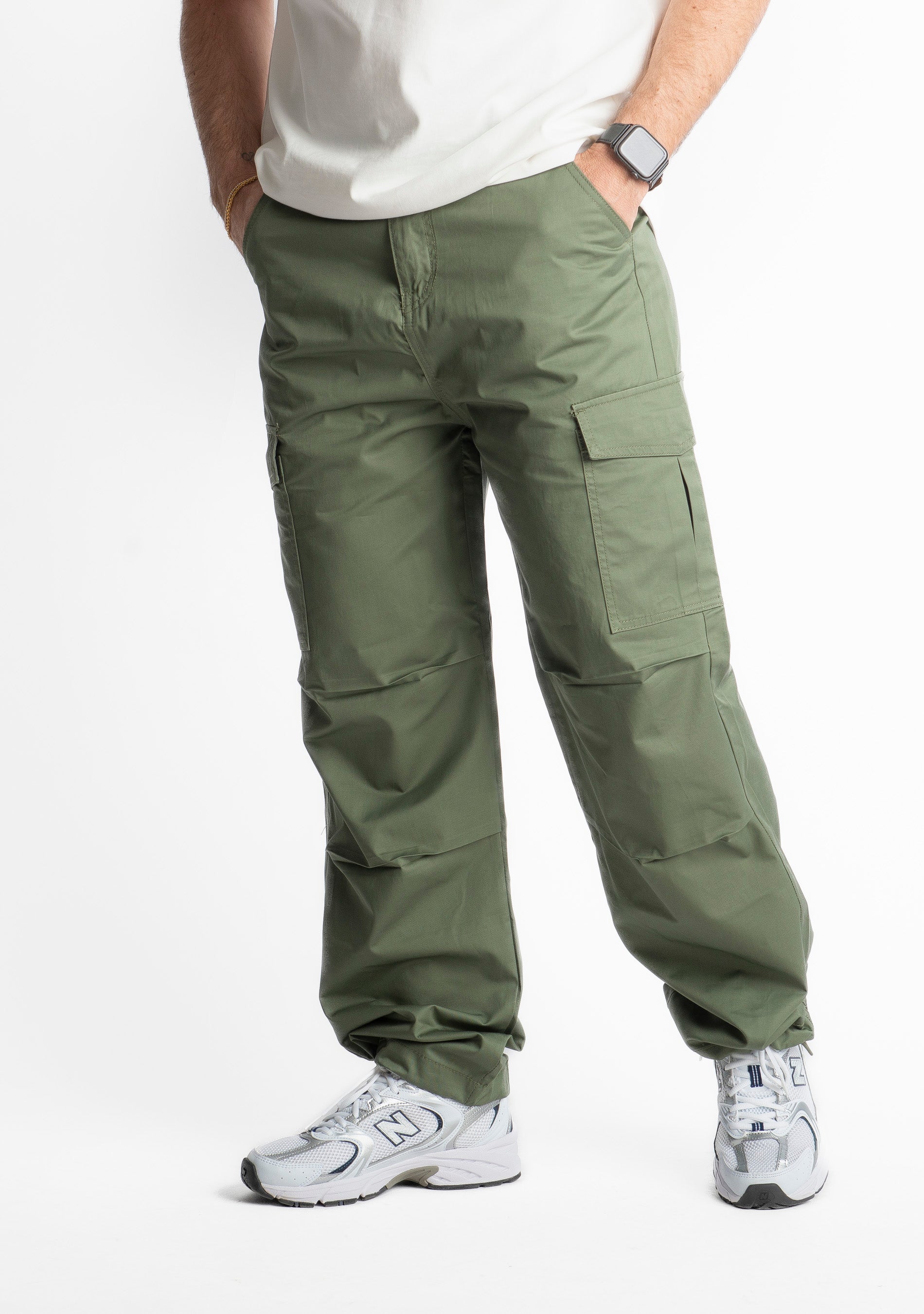Pantalone Cargo con Coulisse in vita Verde