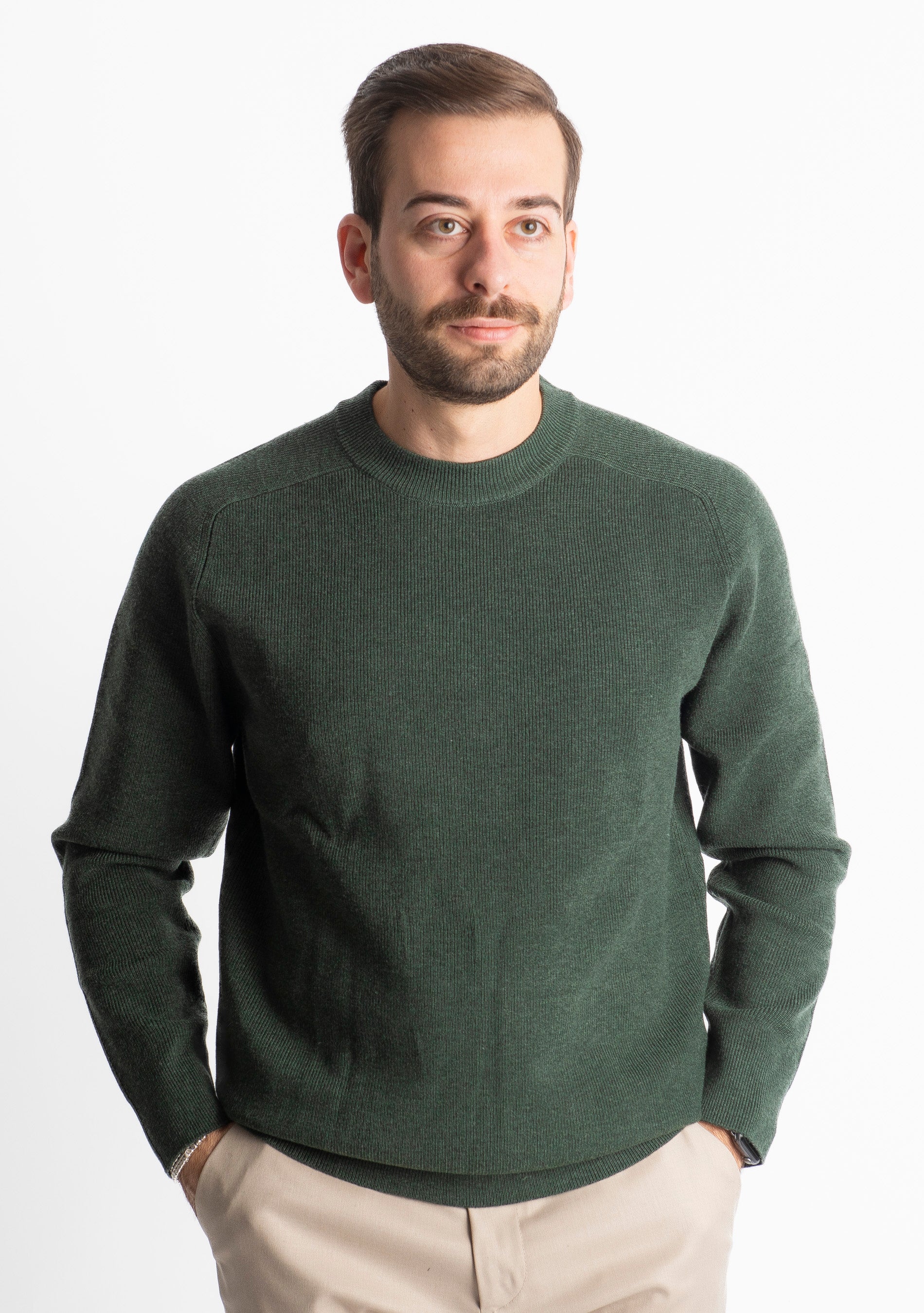 Maglioncino X875 A Costine Verde