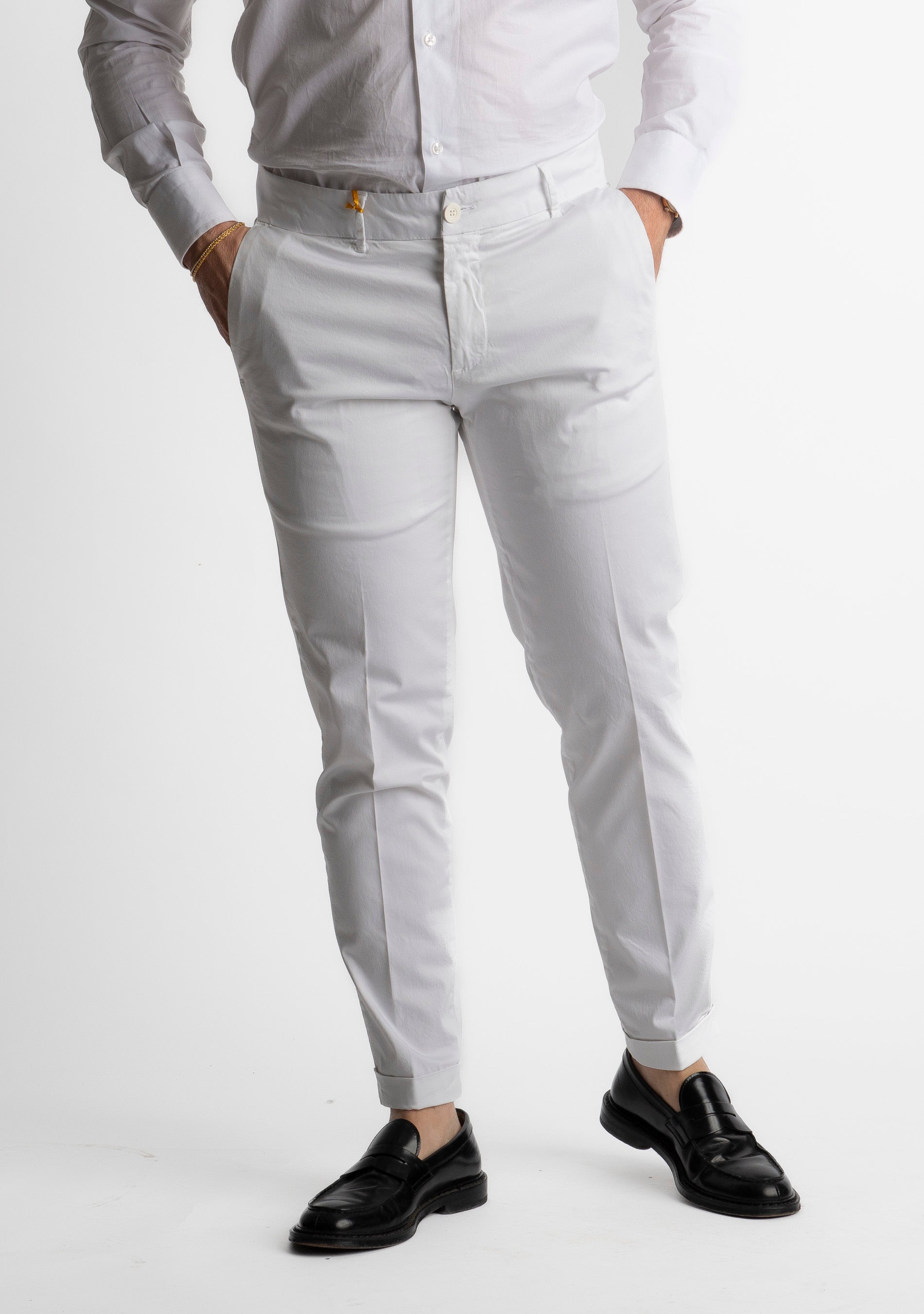 Pantalone Chino in Cotone Bianco