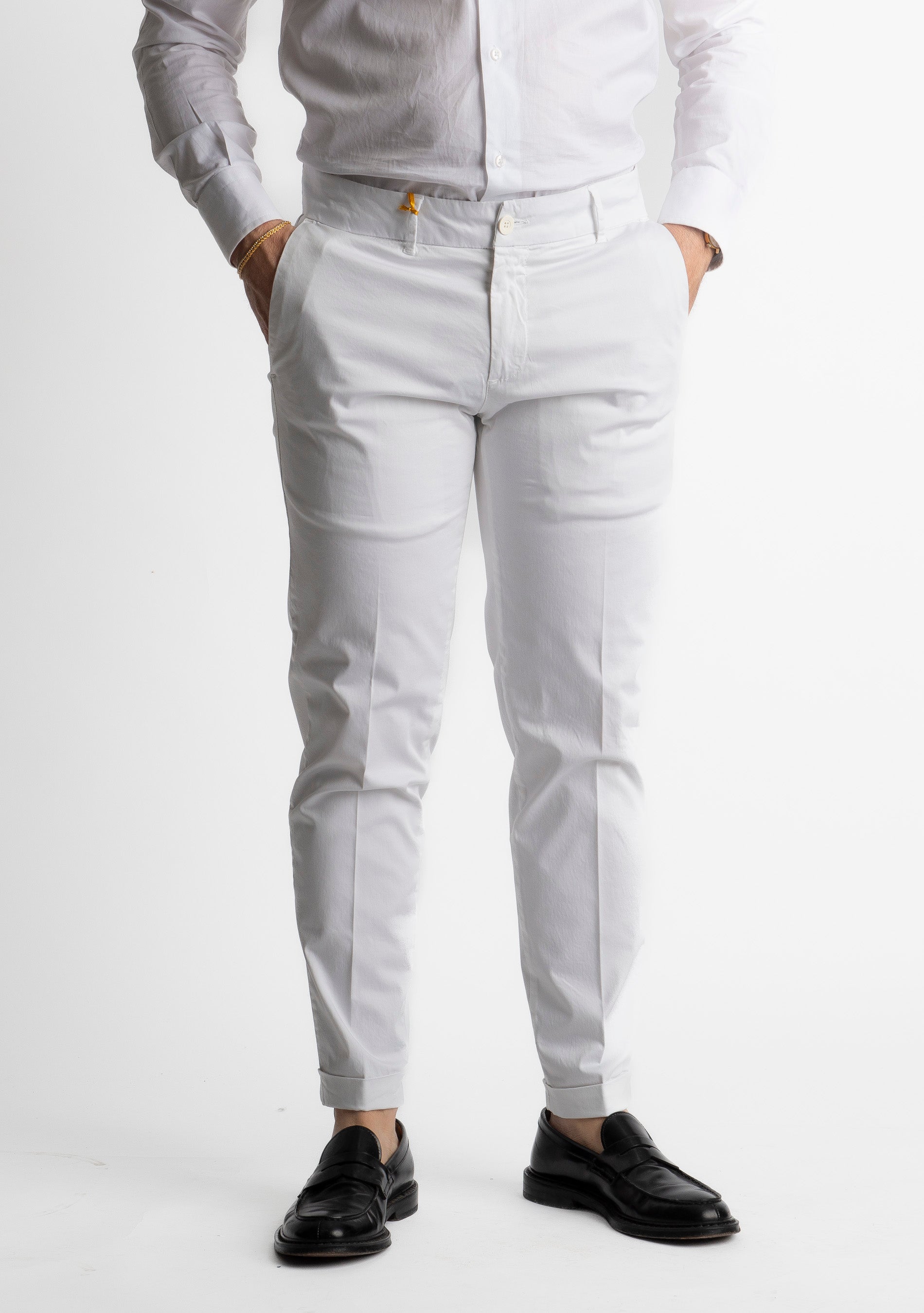 Pantalone Chino in Cotone Bianco