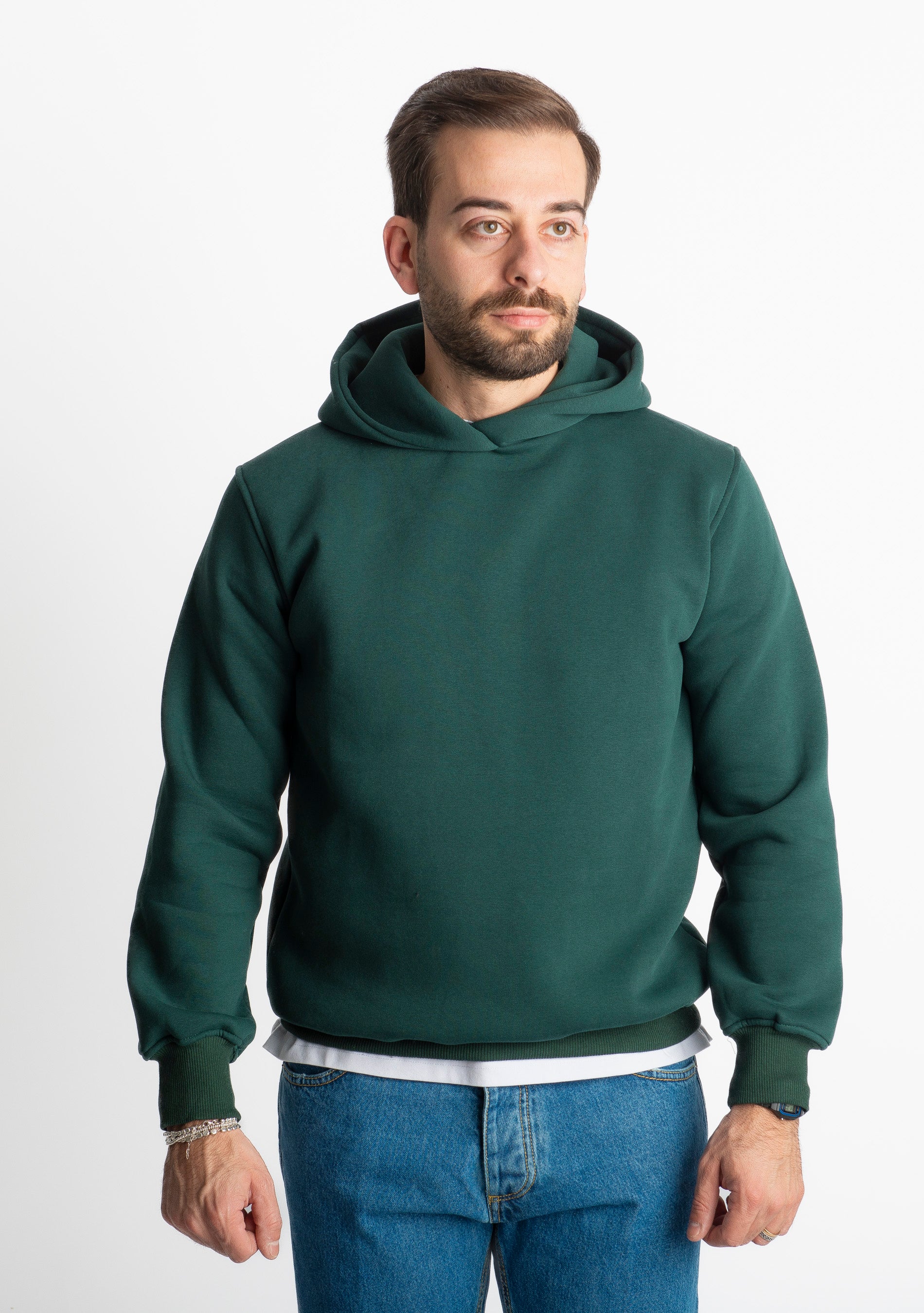 Felpa Uomo Con Cappuccio 0310 Verde