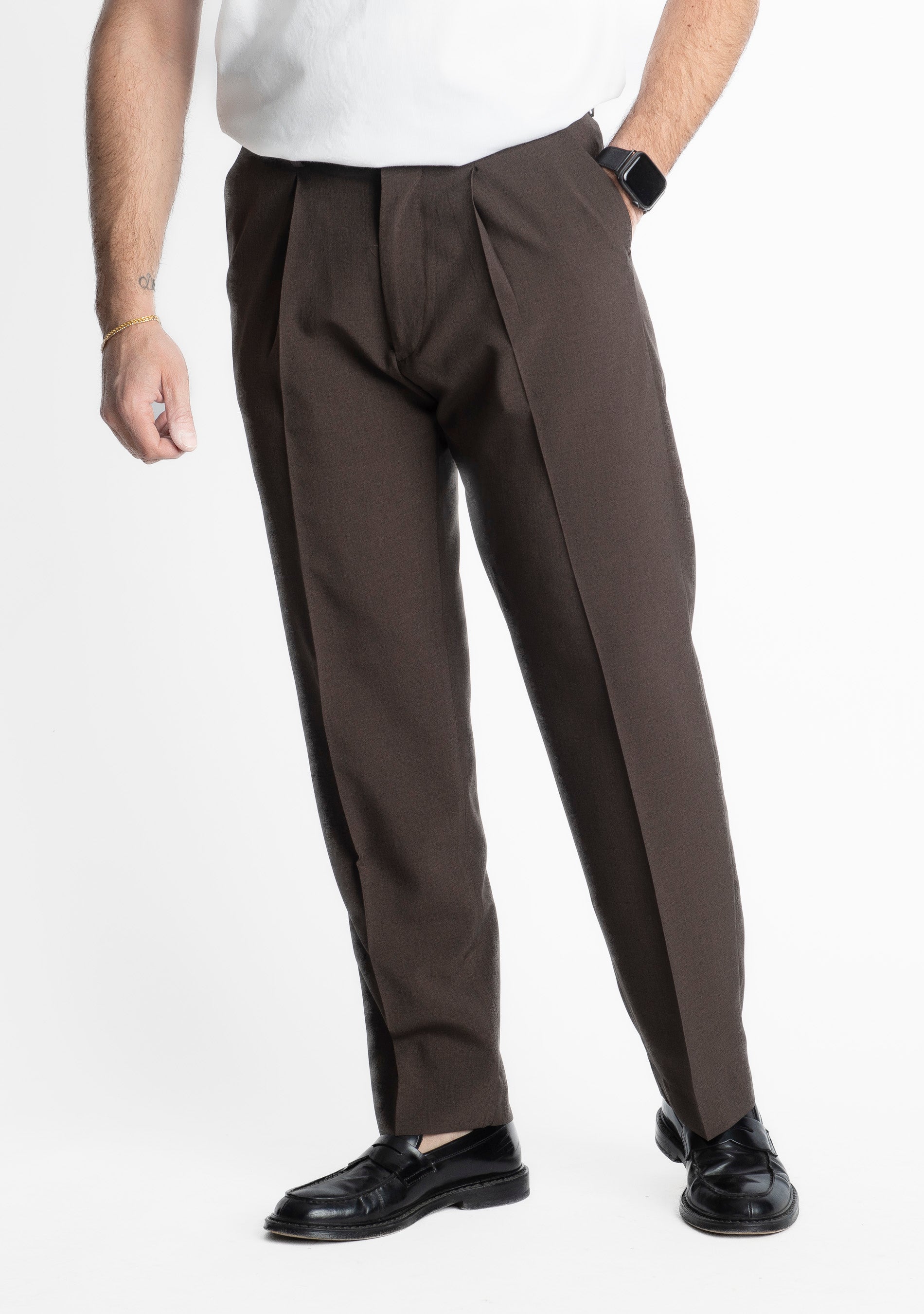 Pantalone Fondo Ampio TO8015 Marrone