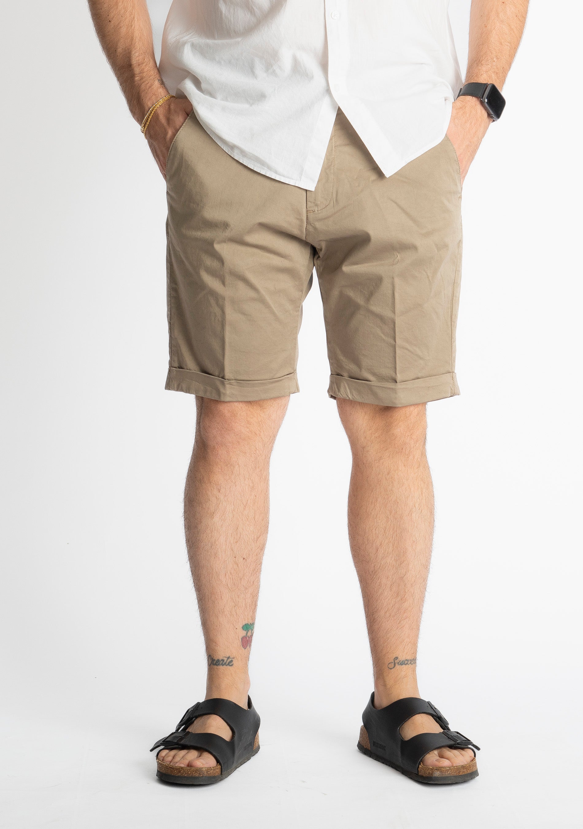 Bermuda Raso Cotone Fango