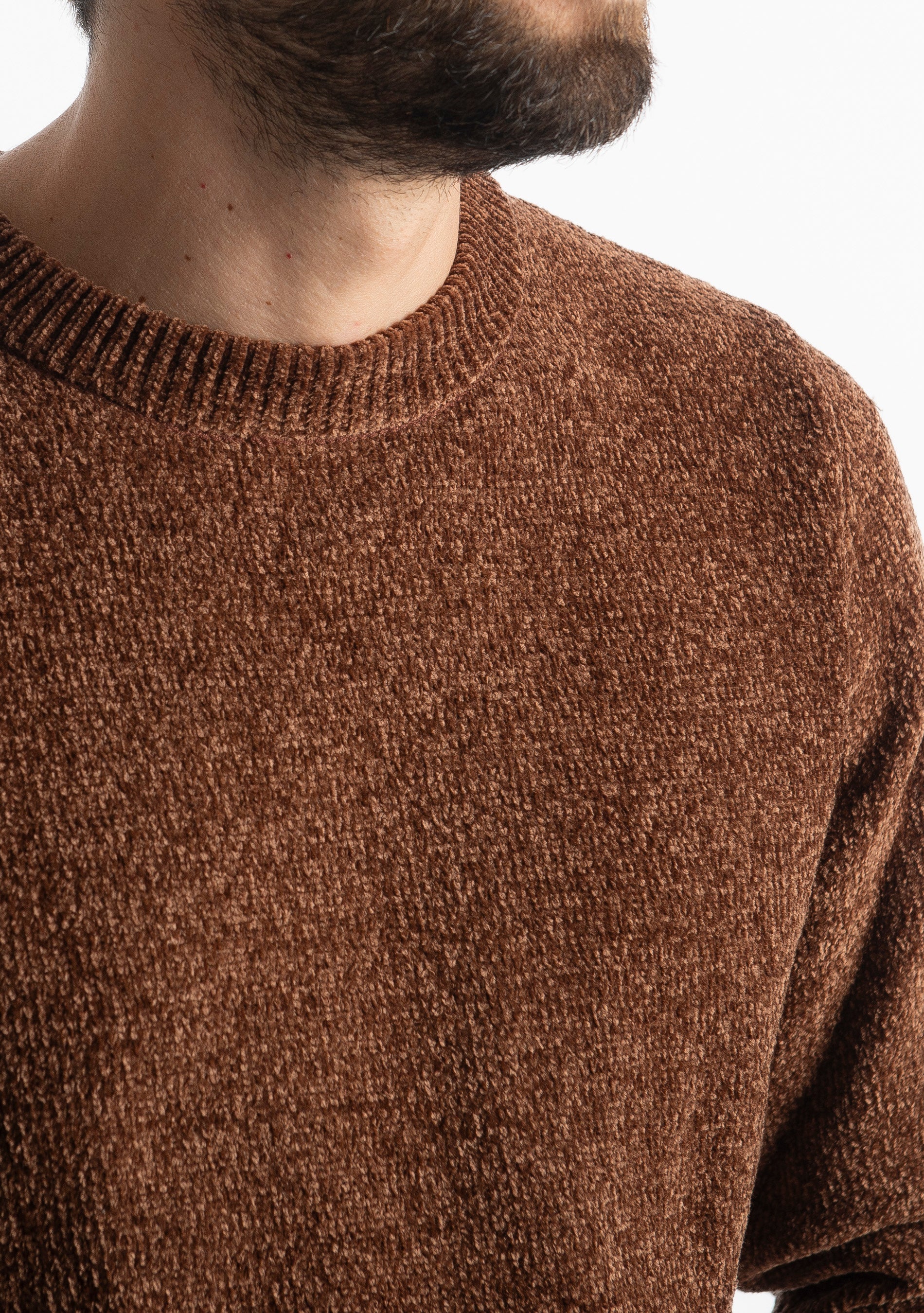 Maglione in Ciniglia 21027 Tabacco