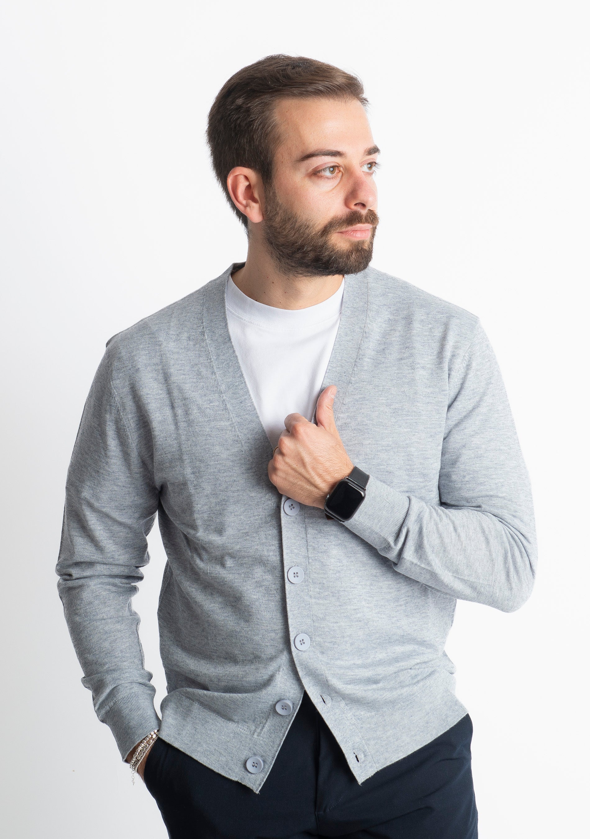 Cardigan 2133 Grigio Perla