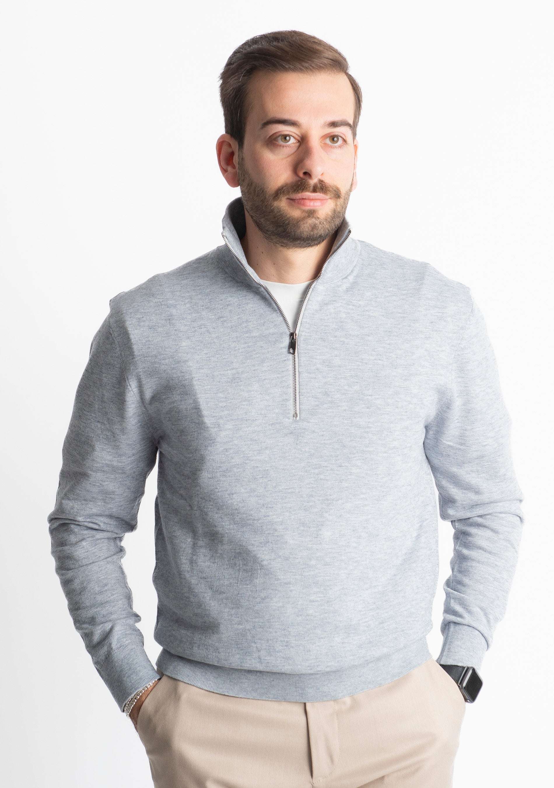 Lupetto Mezza Zip IT006 Grigio