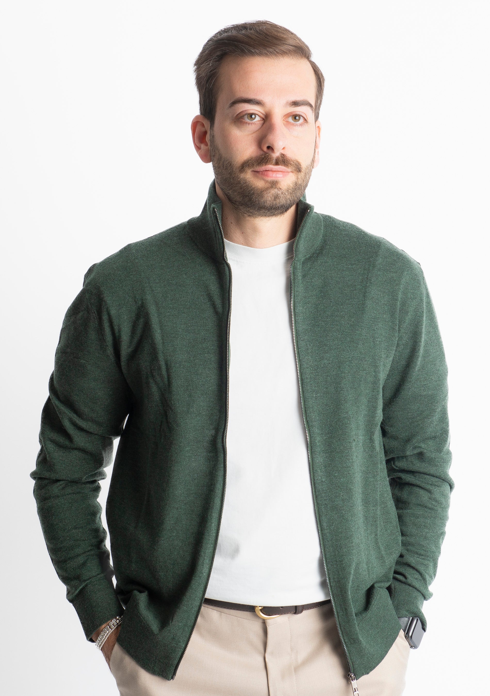 Cardigan Full Zip IT007 Verde