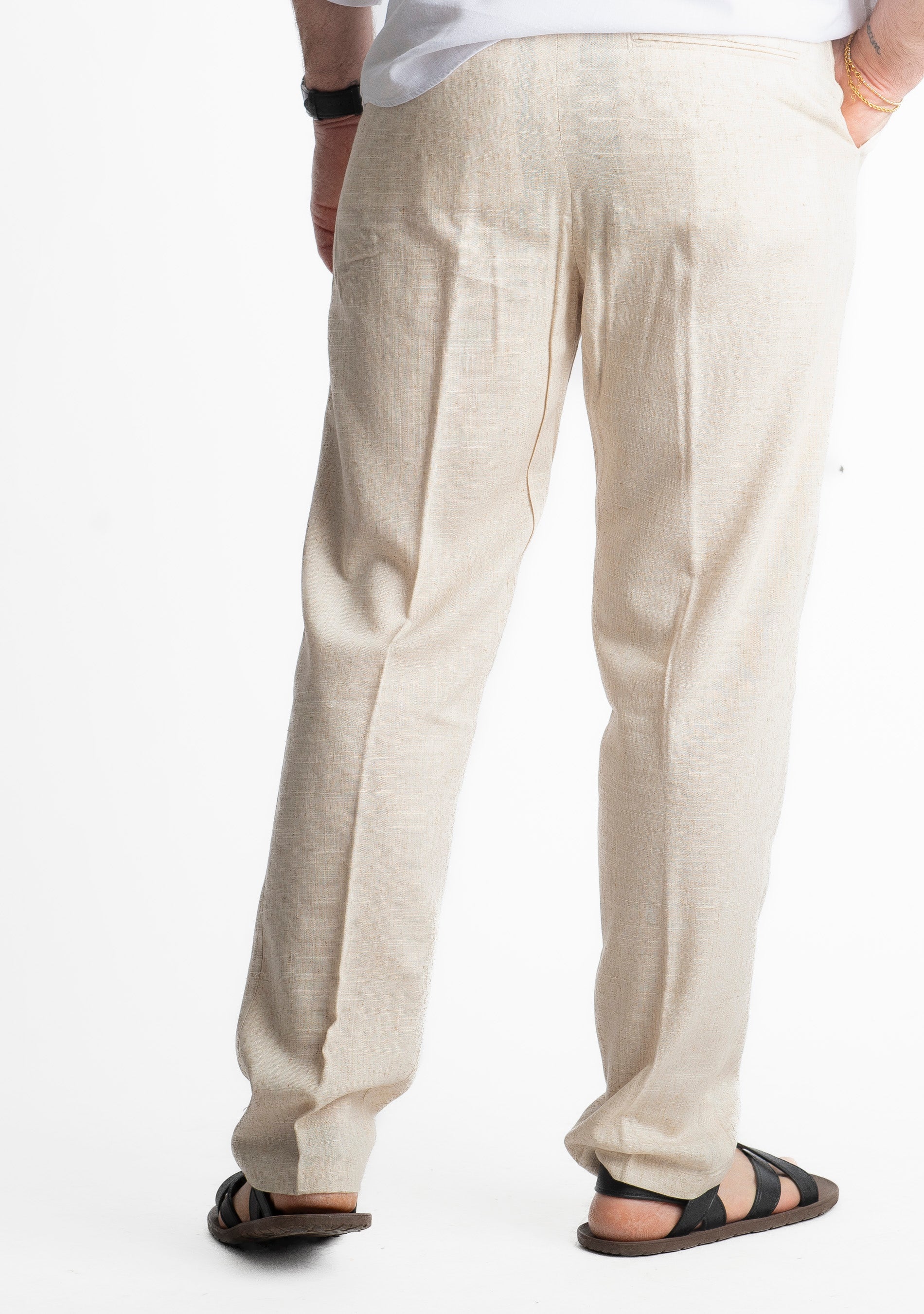 Pantalone in Lino Officine Borboniche Beige