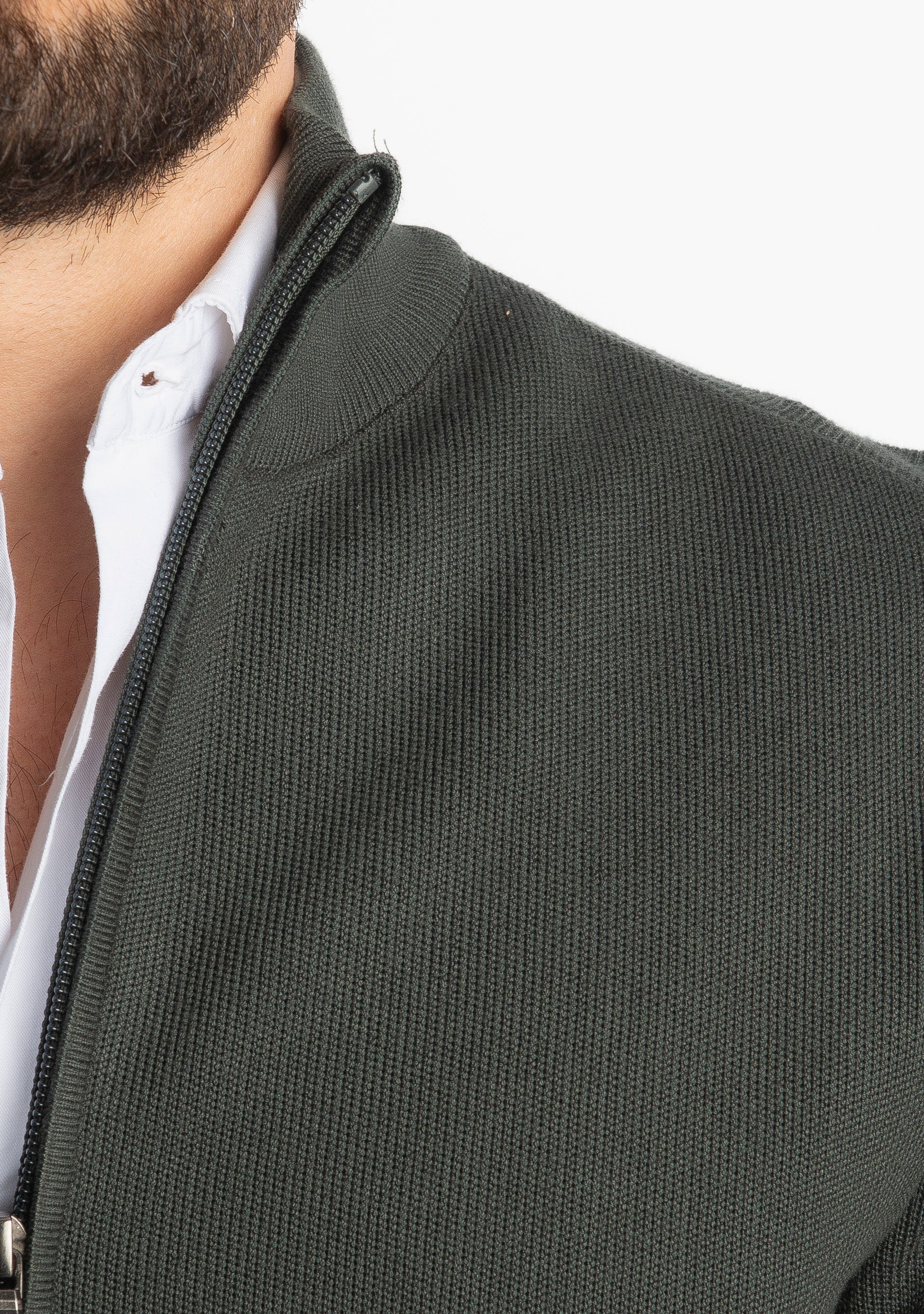 Cardigan Con Zip 251167 Verde