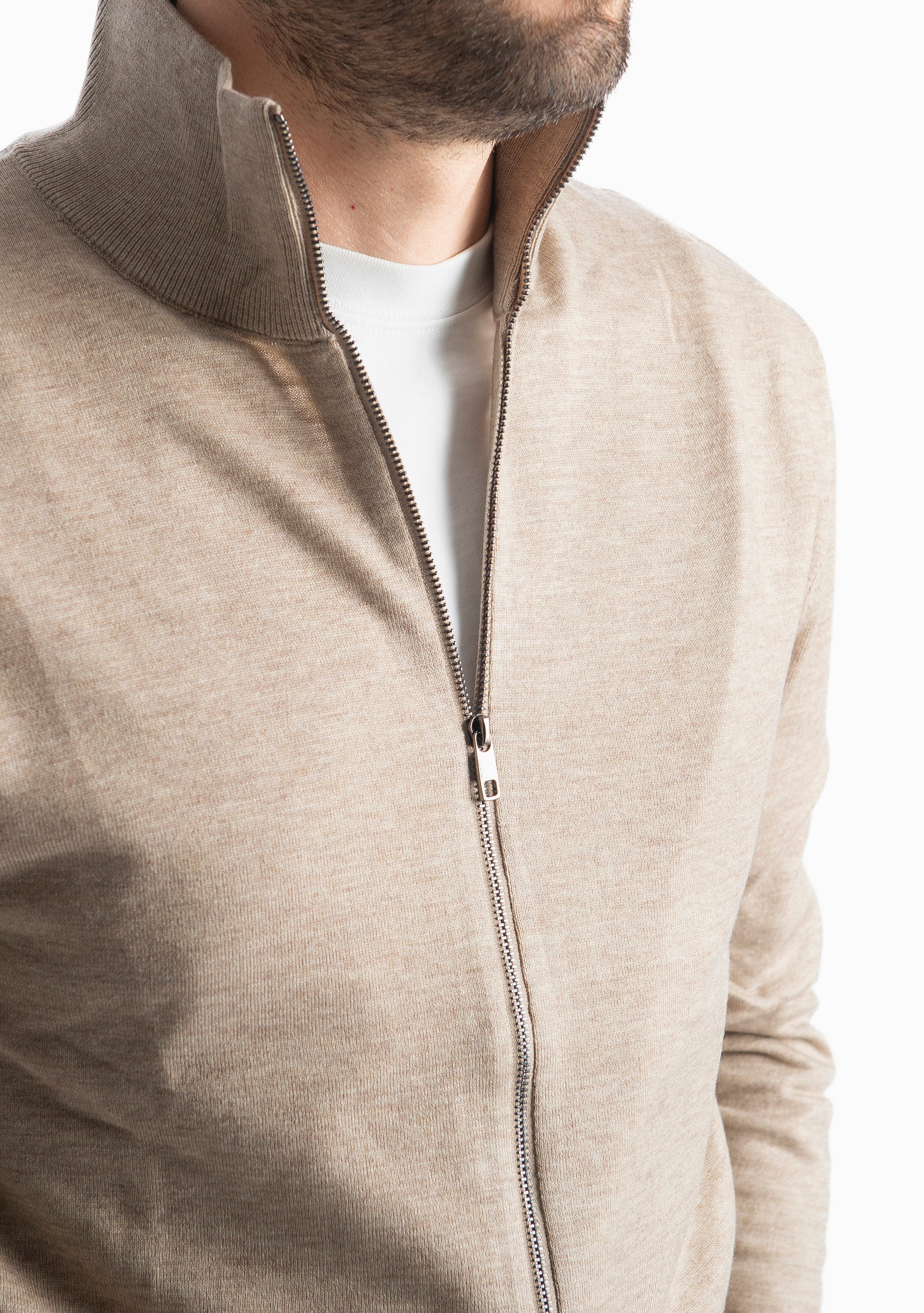 Cardigan Full Zip IT007 Beige
