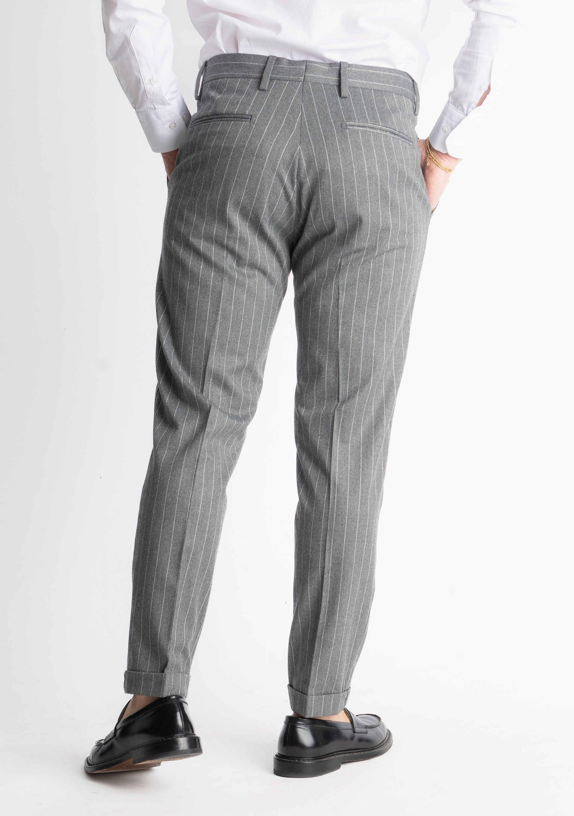 Pantalone TO8011 Wool Gessato Grigio