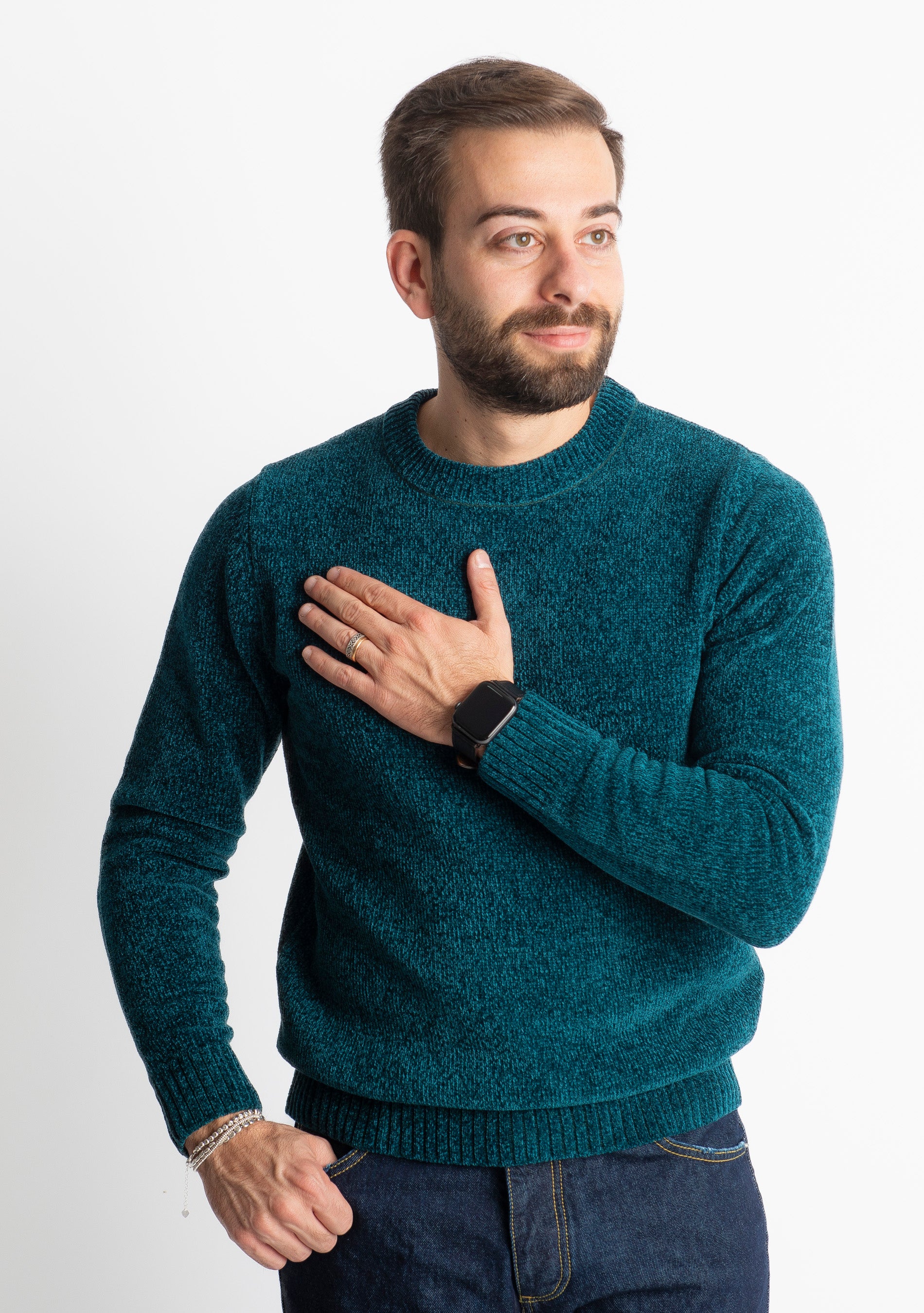 Maglione in Ciniglia 21027 Verde