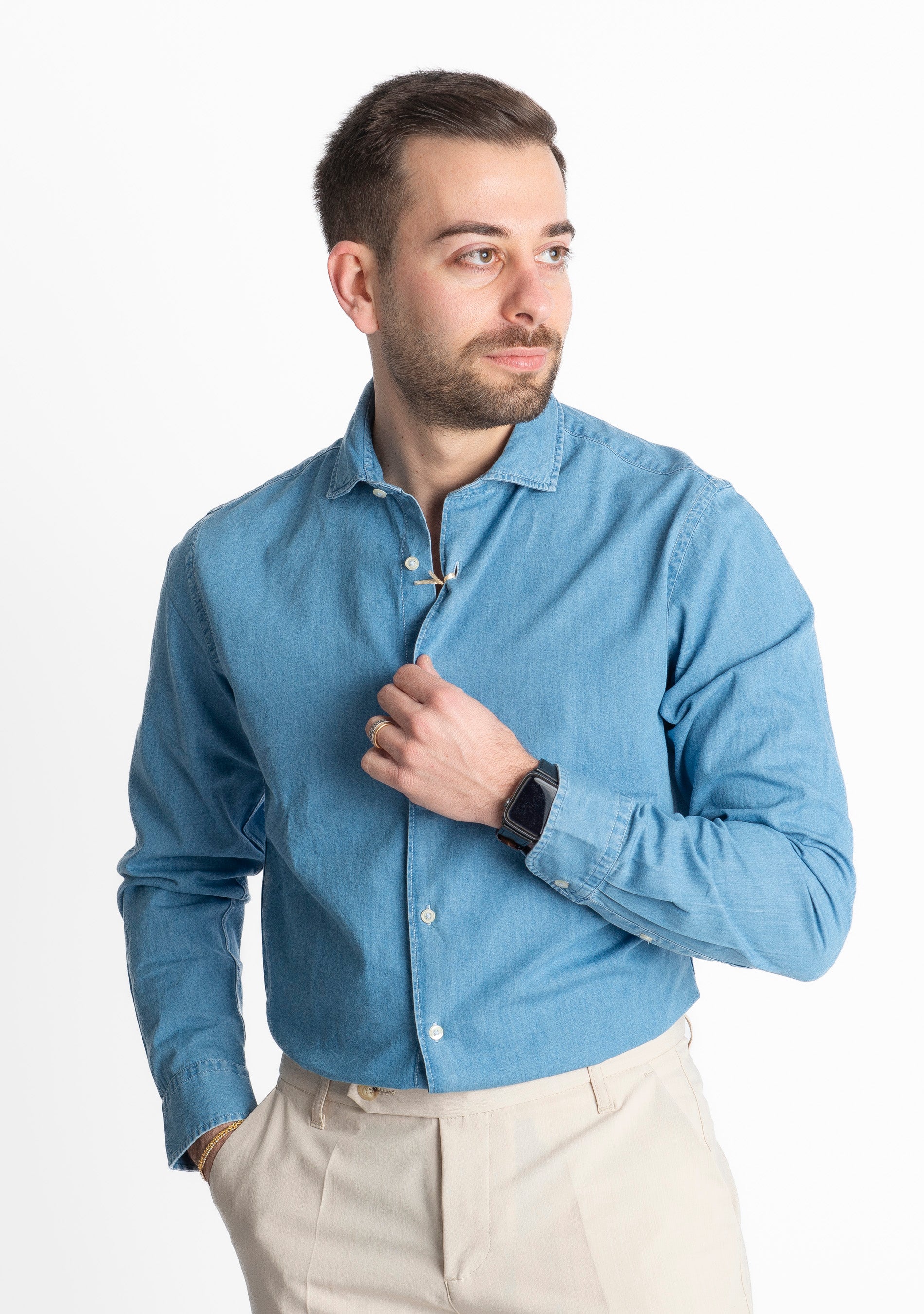 Camicia Denim Officine Borboniche Lavaggio Chiaro
