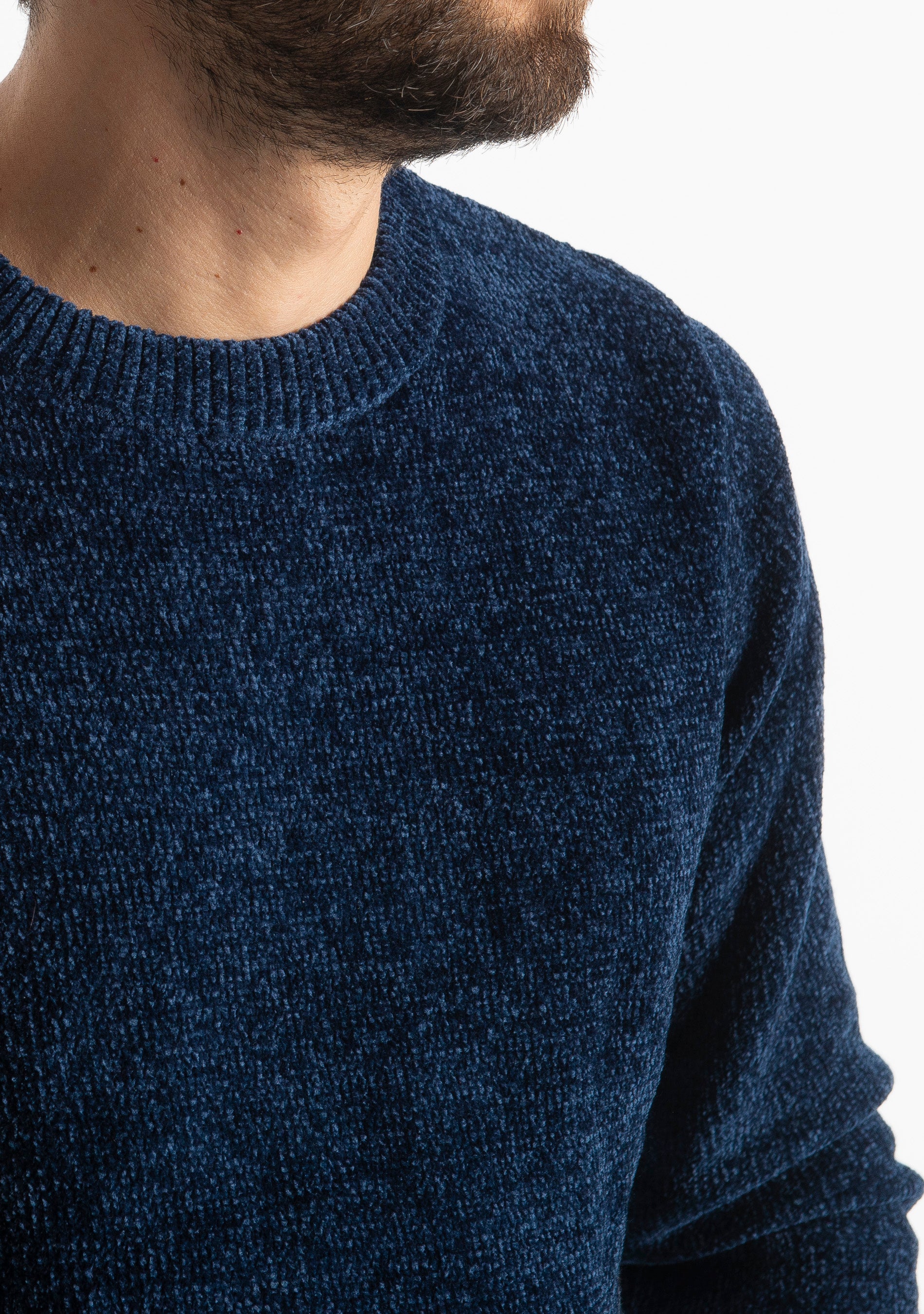 Maglione in Ciniglia 21027 Blu