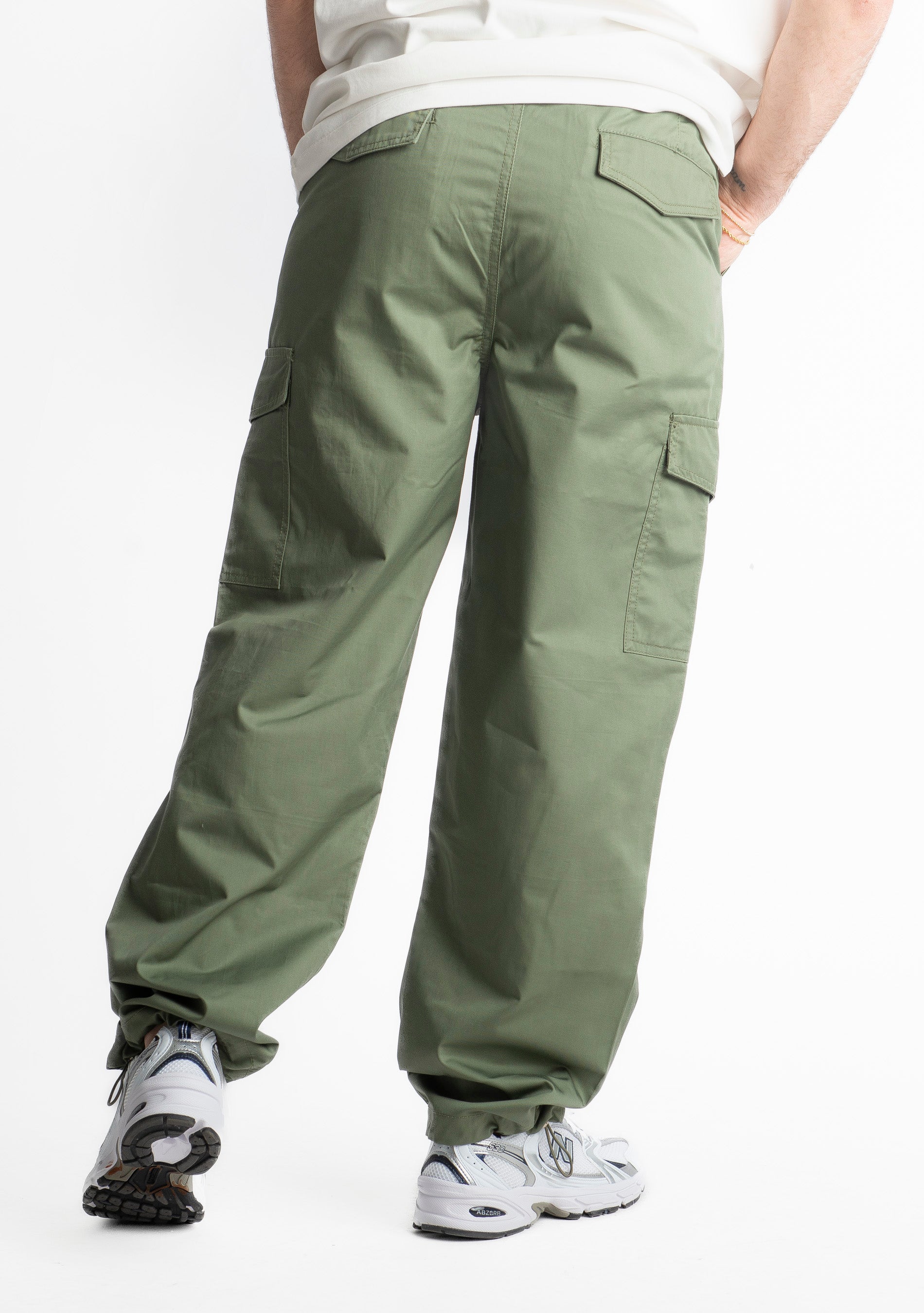 Pantalone Cargo con Coulisse in vita Verde