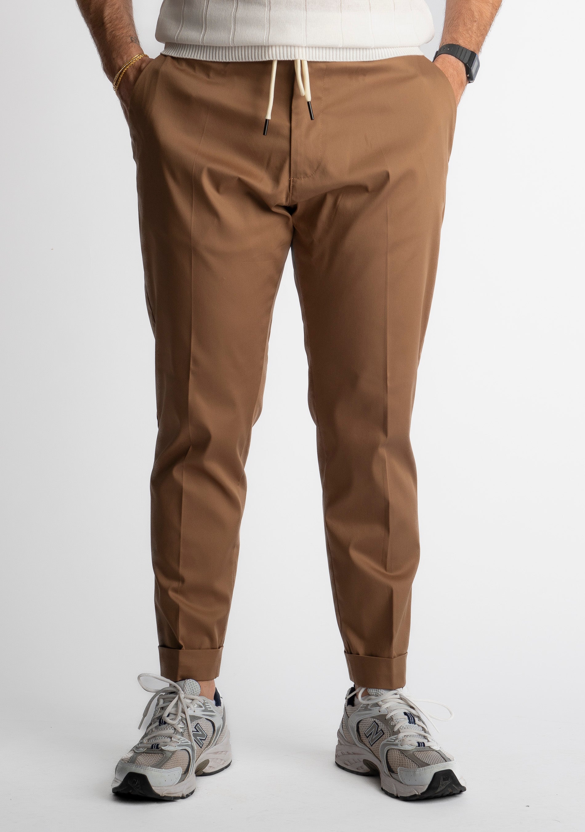 Pantalone Ischia Tessuto no Stiro Nocciola