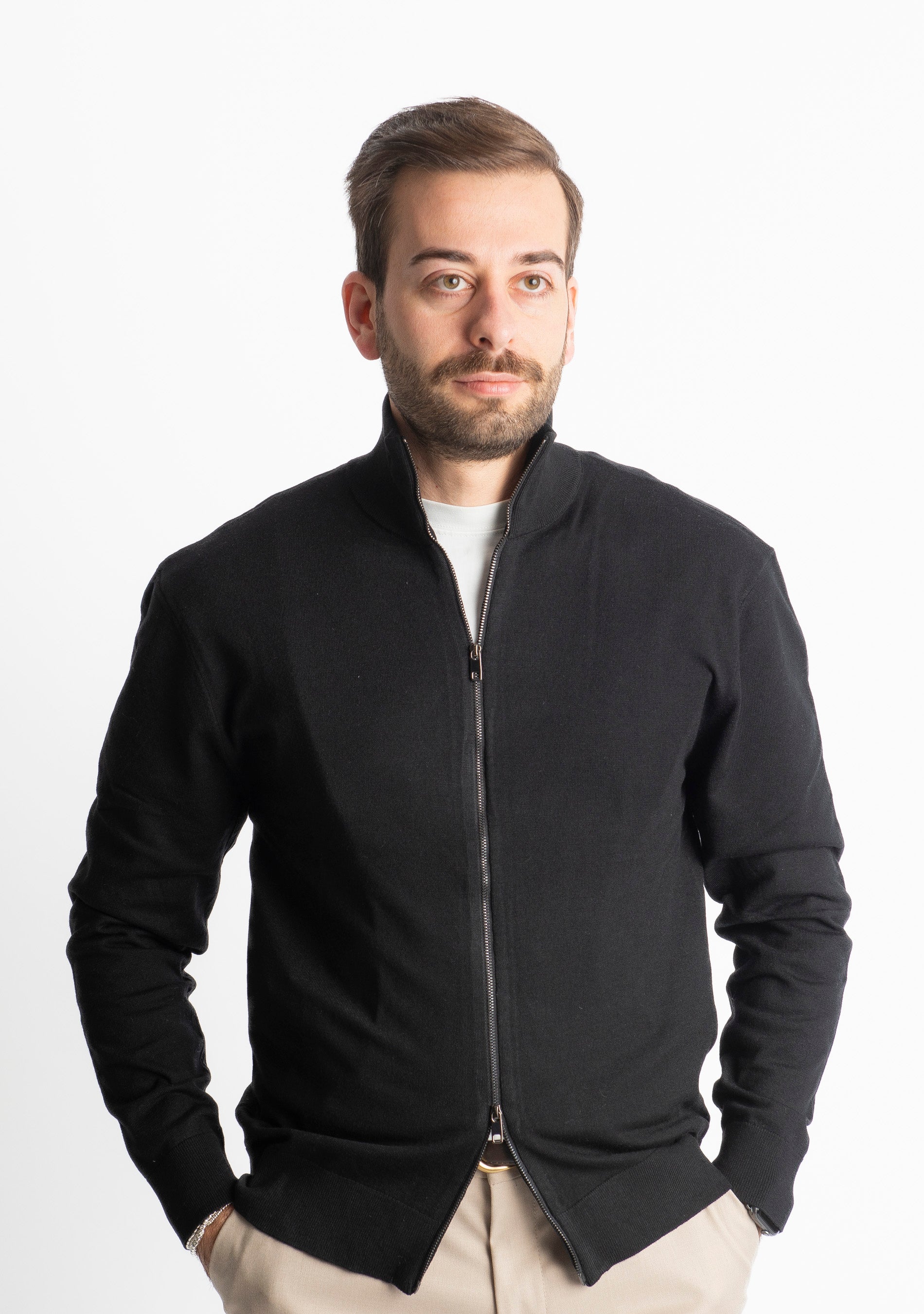 Cardigan Full Zip IT007 Nero