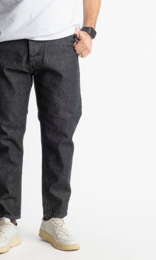 Jeans Uomo Carrot Fit Lavaggio Zero Nero