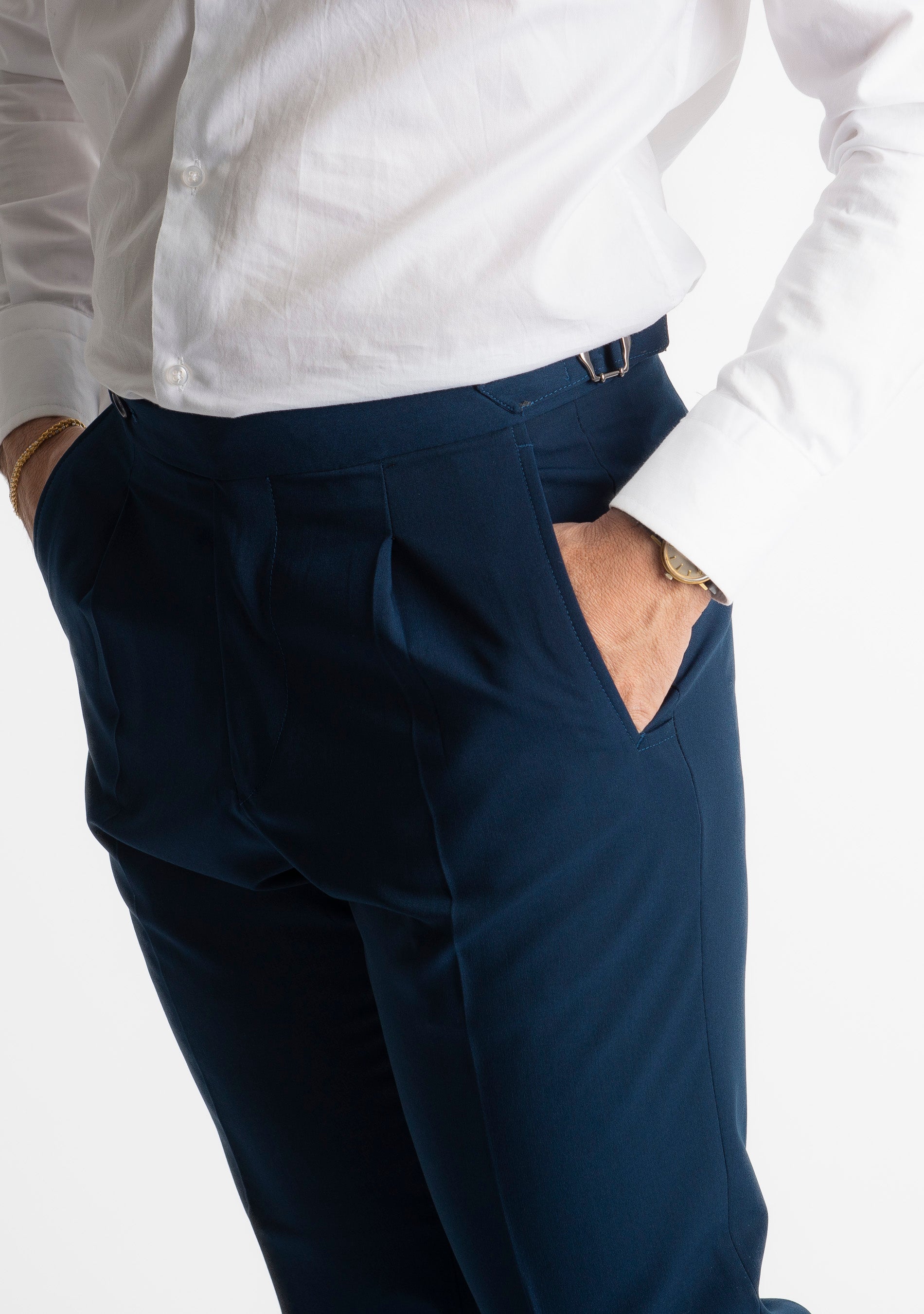 Pantalone Miller Doppia Fibbia Blu Navy