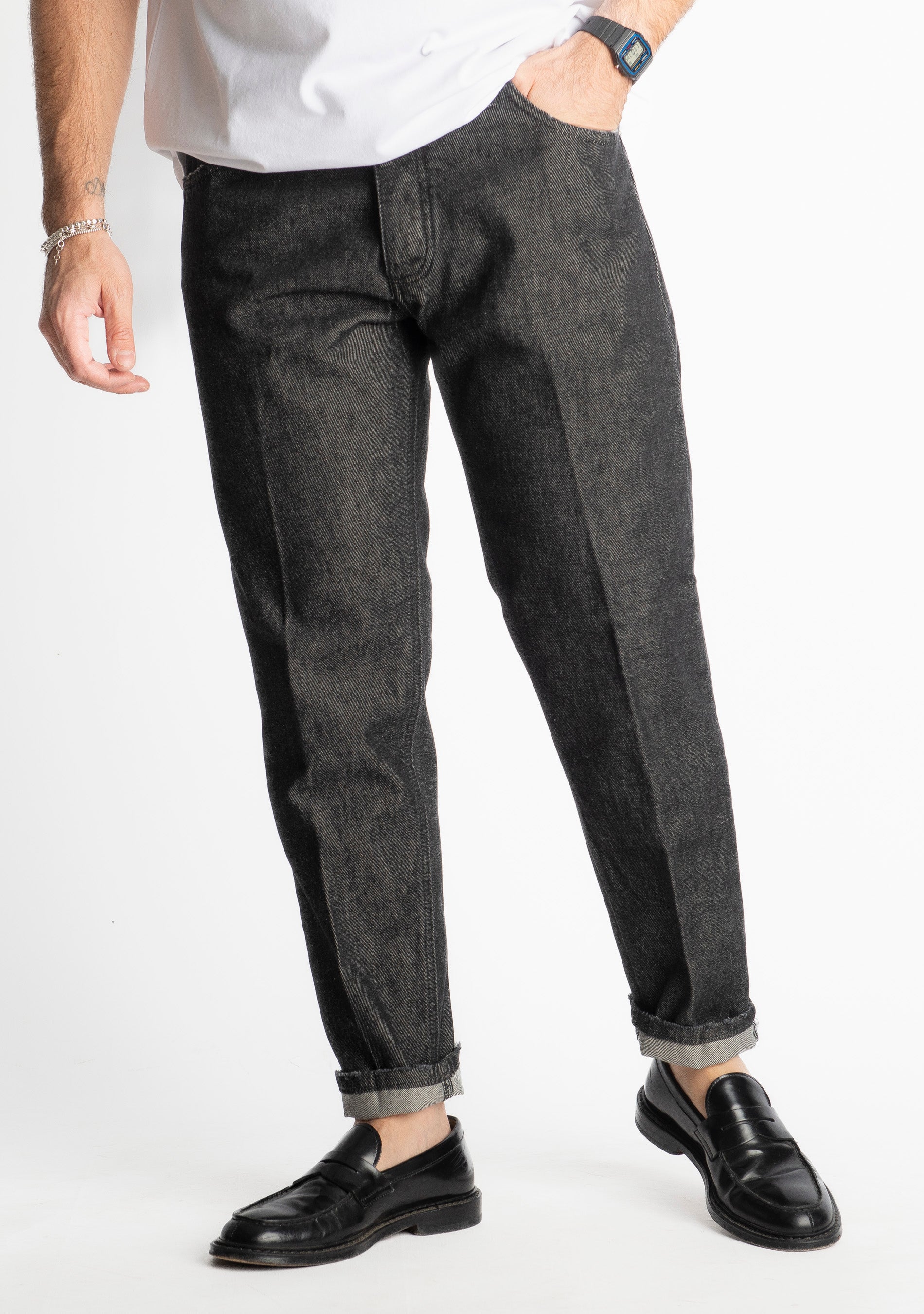 Jeans Straight Fit Lavaggio Zero Nero