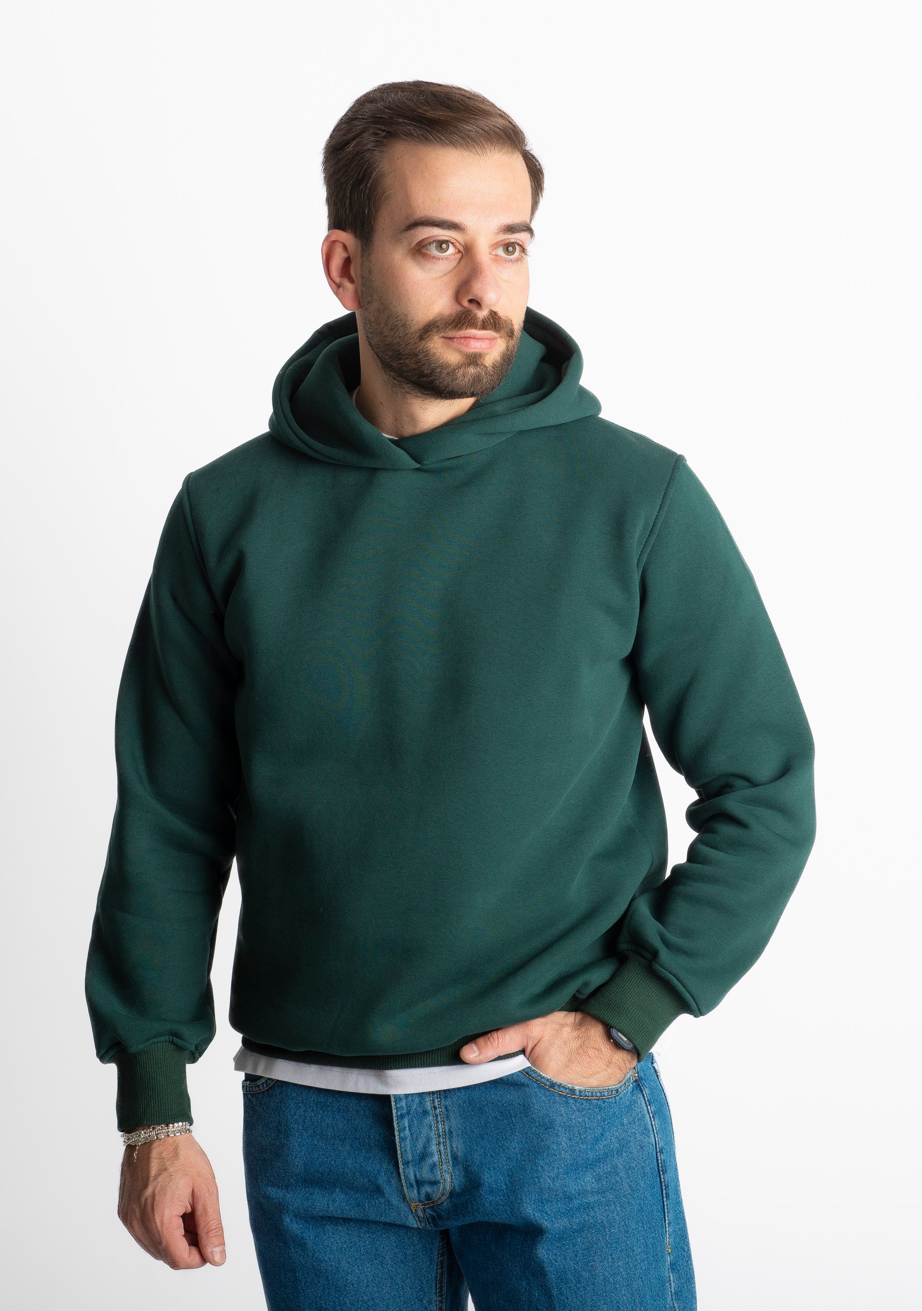 Felpa Uomo Con Cappuccio 0310 Verde